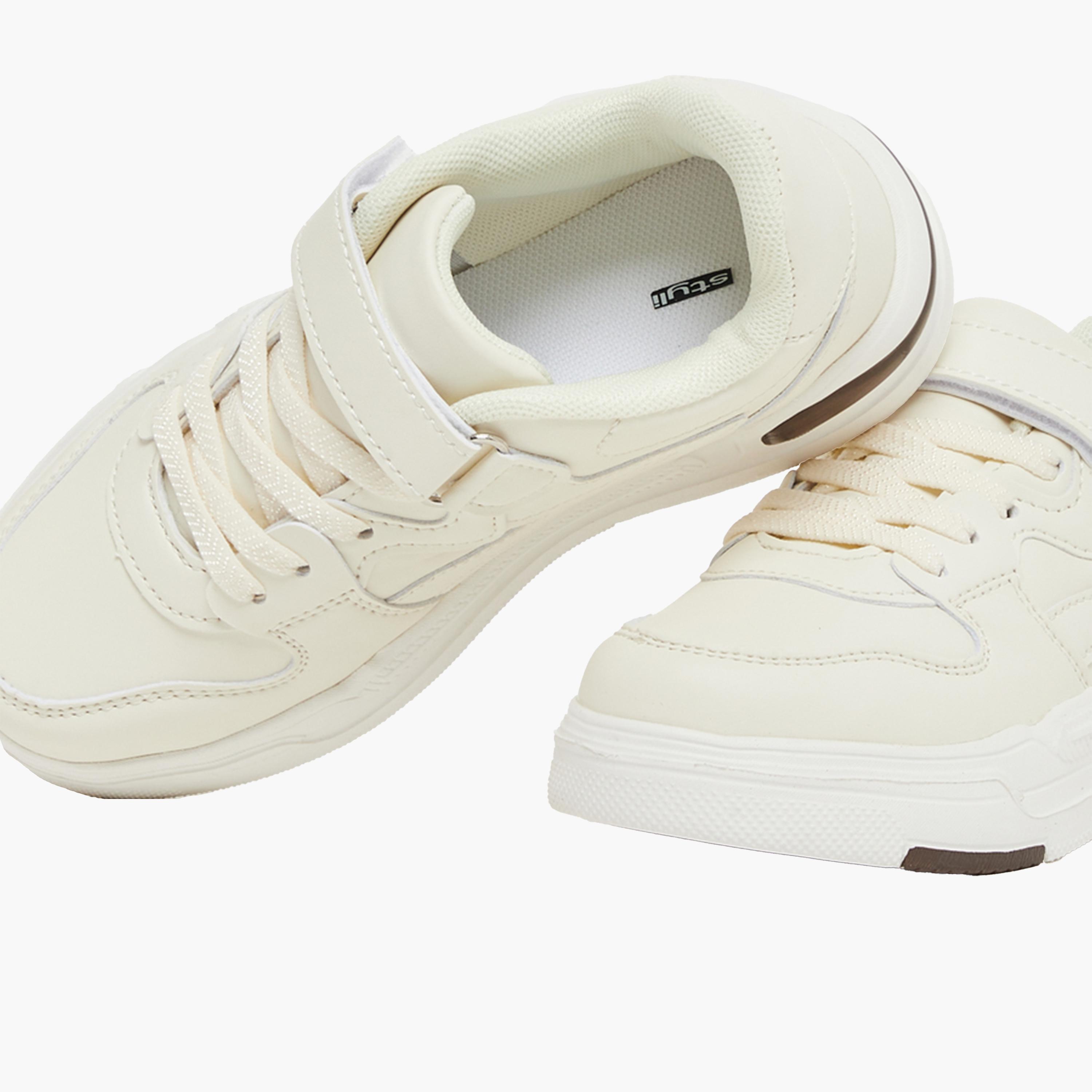 Styli Panelled Sneakers with Hook and Loop Closure-girls-shoes-sneakers-image-3