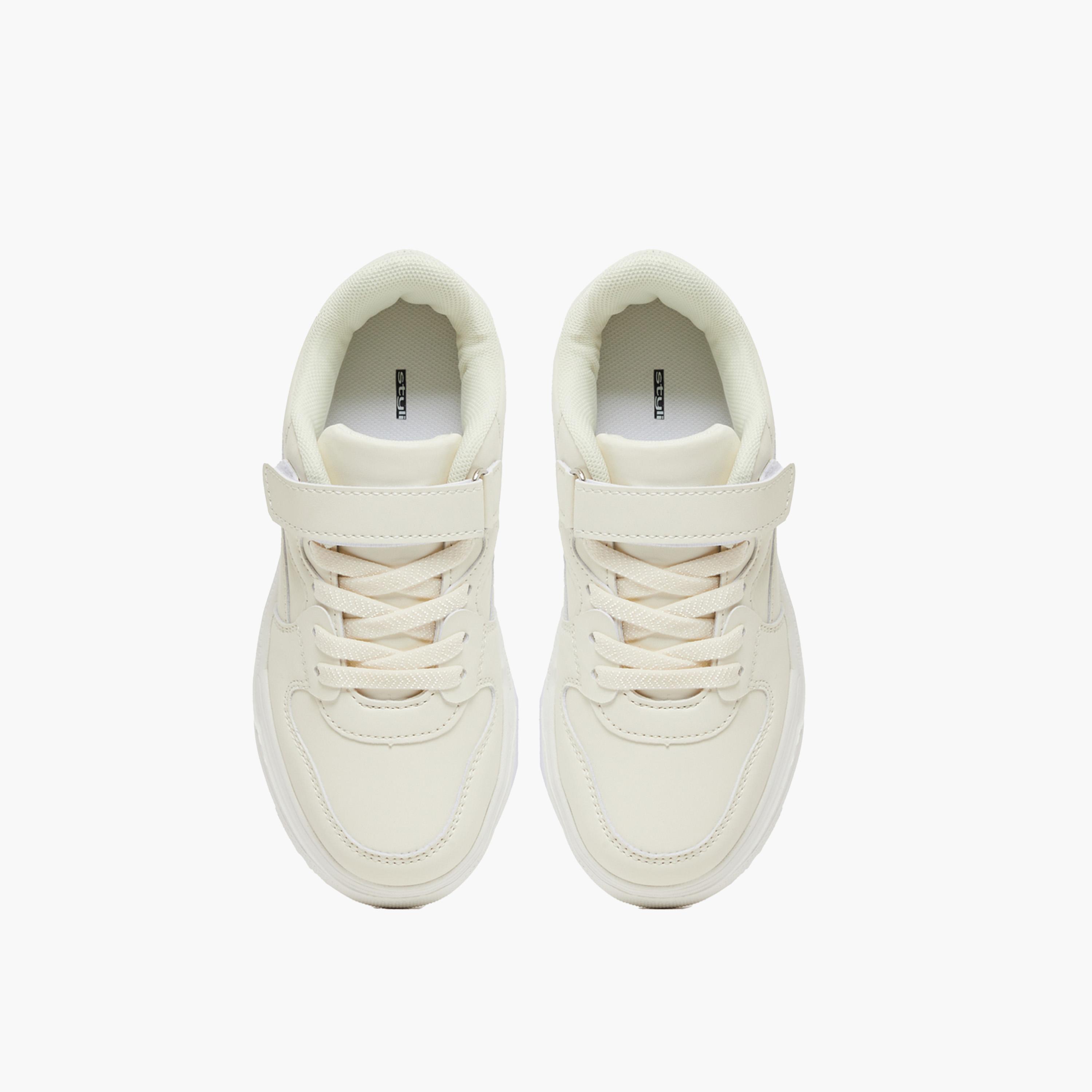 Styli Panelled Sneakers with Hook and Loop Closure-girls-shoes-sneakers-image-5