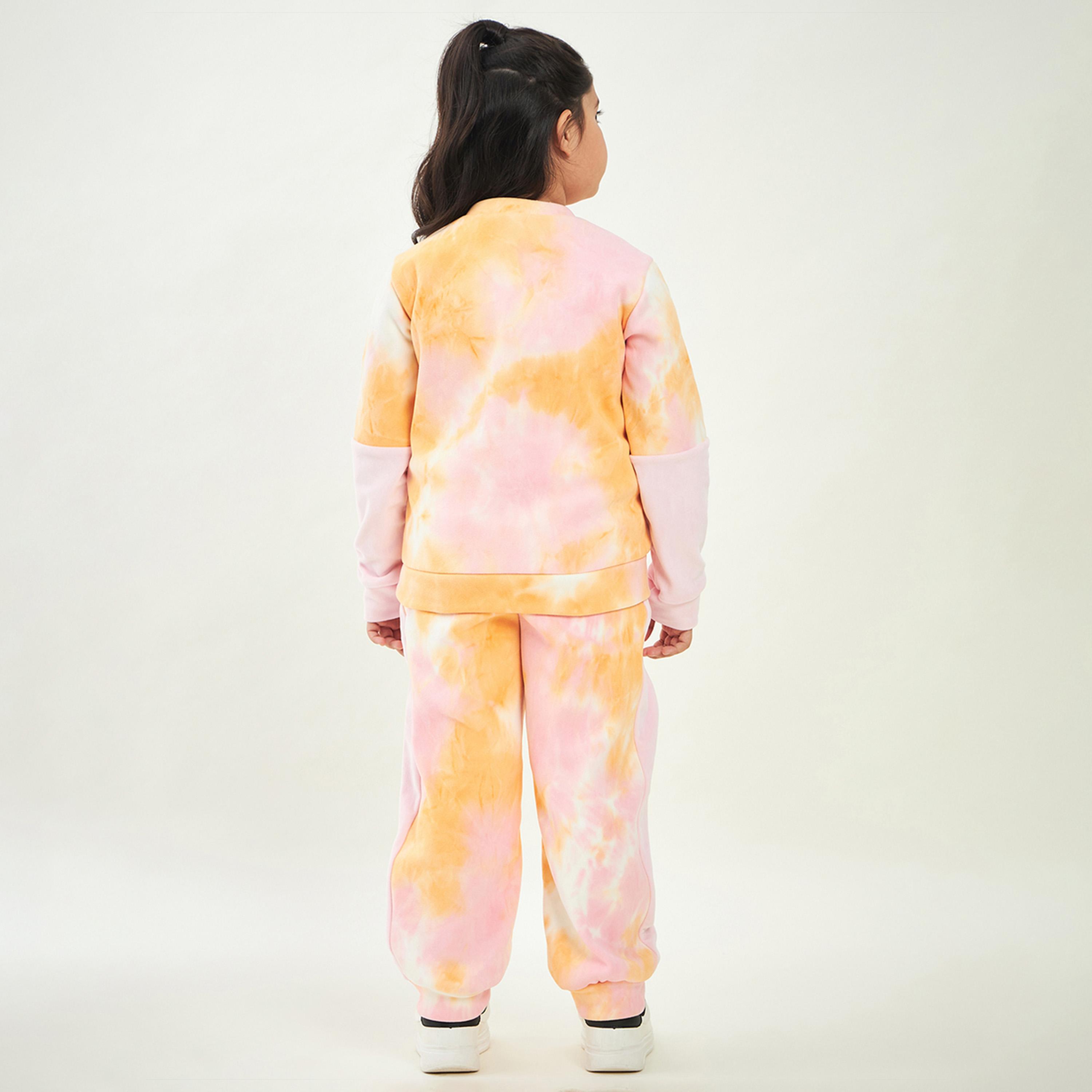 Stylo Bug X Styli Girls Ankle Length Placement print Sweat Shirt With Track Pant - Pink-girls-clothing-setsandcoords-image-5