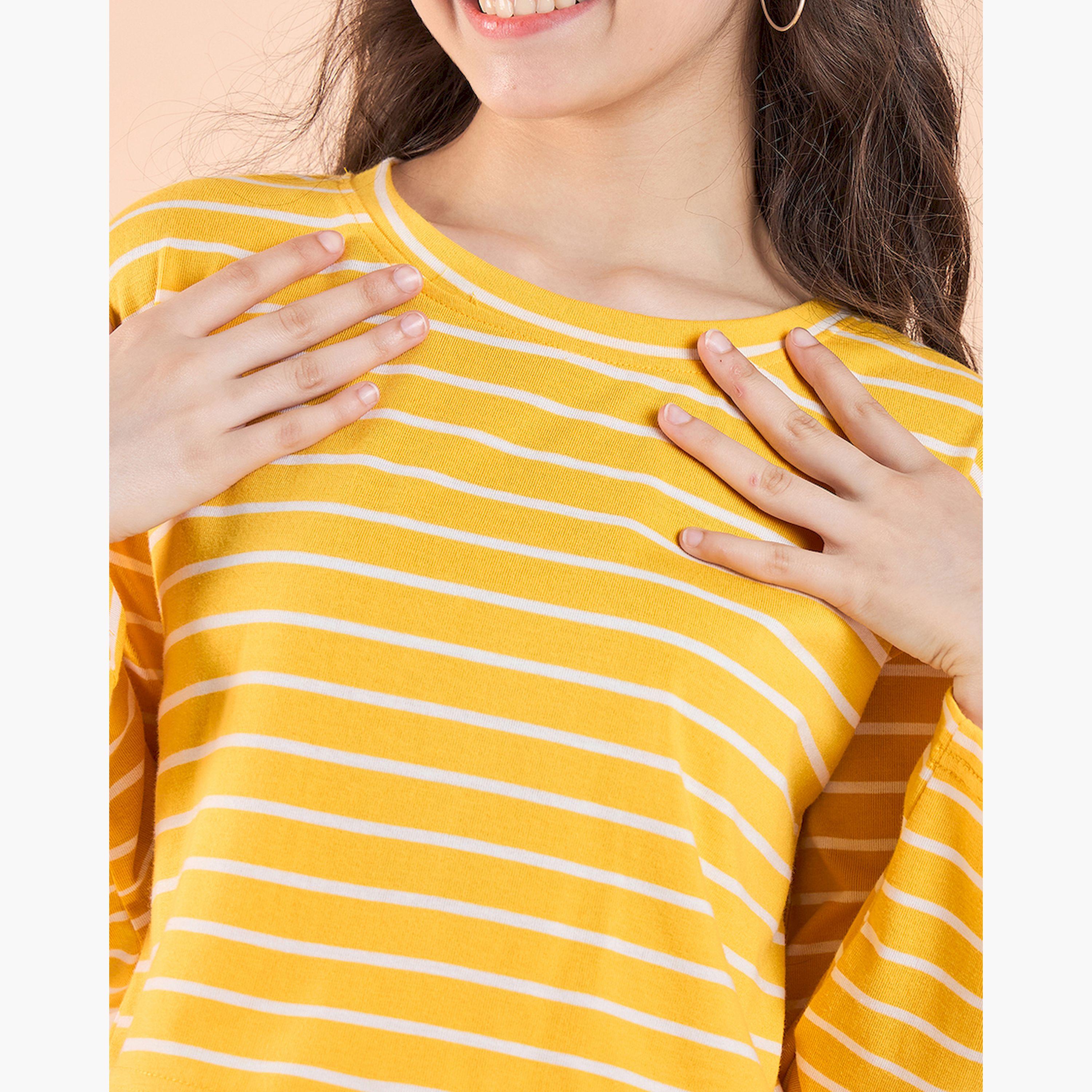 ستايلو باغ × ستايلي - تي شيرت بناتي مطبوع بالكامل مع بنطال رياضي - أصفر-girls-clothing-setsandcoords-image-6