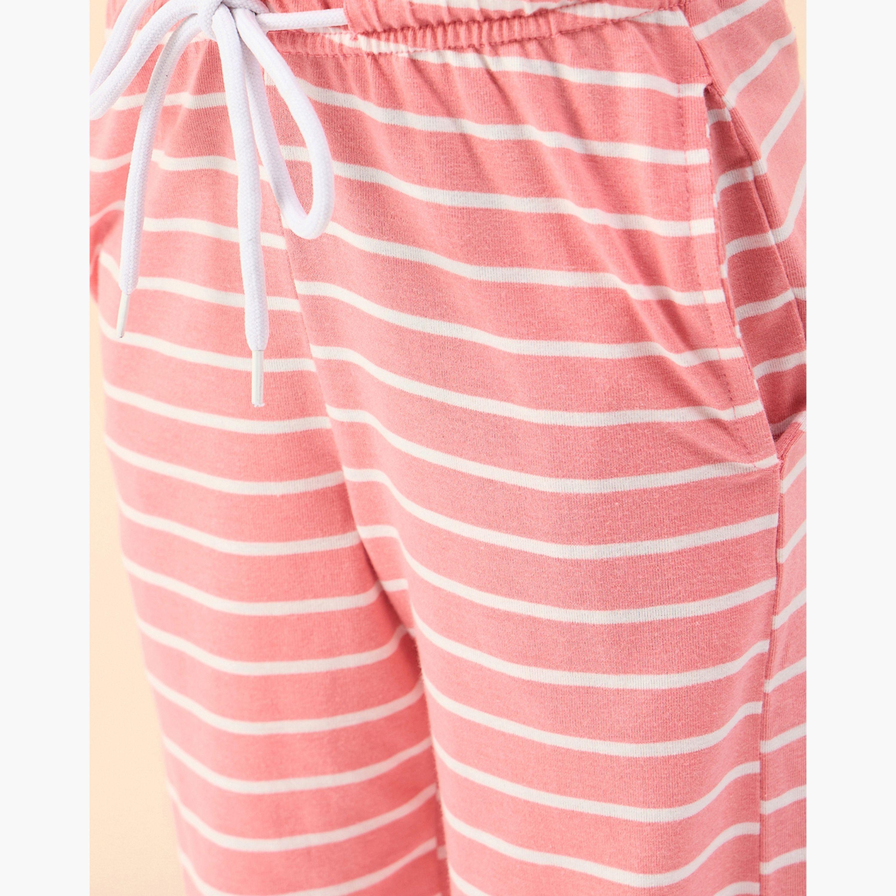 ستايلو باغ × ستايلي - تي شيرت بناتي مطبوع بالكامل مع بنطال رياضي - وردي-girls-clothing-setsandcoords-image-6
