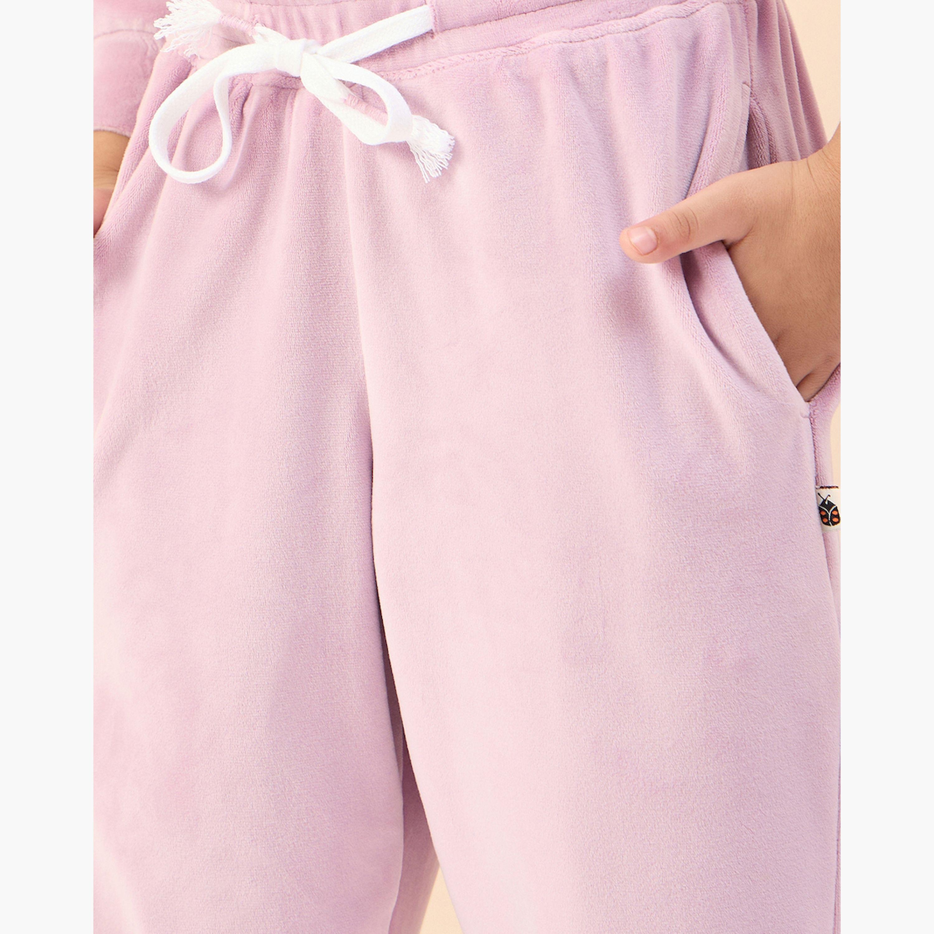 ستايلو باغ × ستايلي - تي شيرت بناتي سادة مع بنطال رياضي بطول الكاحل - لافندر-girls-clothing-setsandcoords-image-6