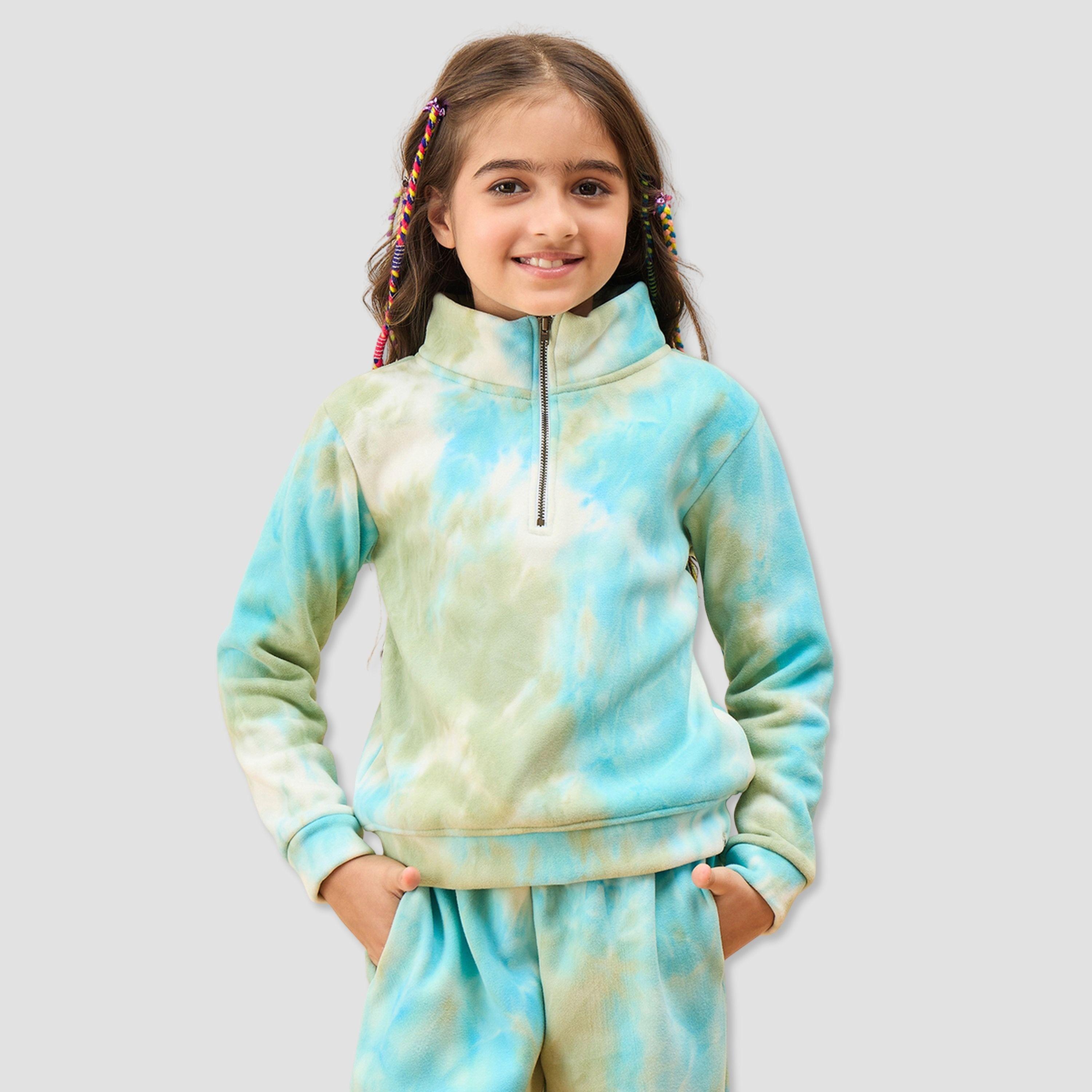 Stylo Bug Girls Blue Tie-Dye Sweatshirt-girls-clothing-sweatshirts-image-1