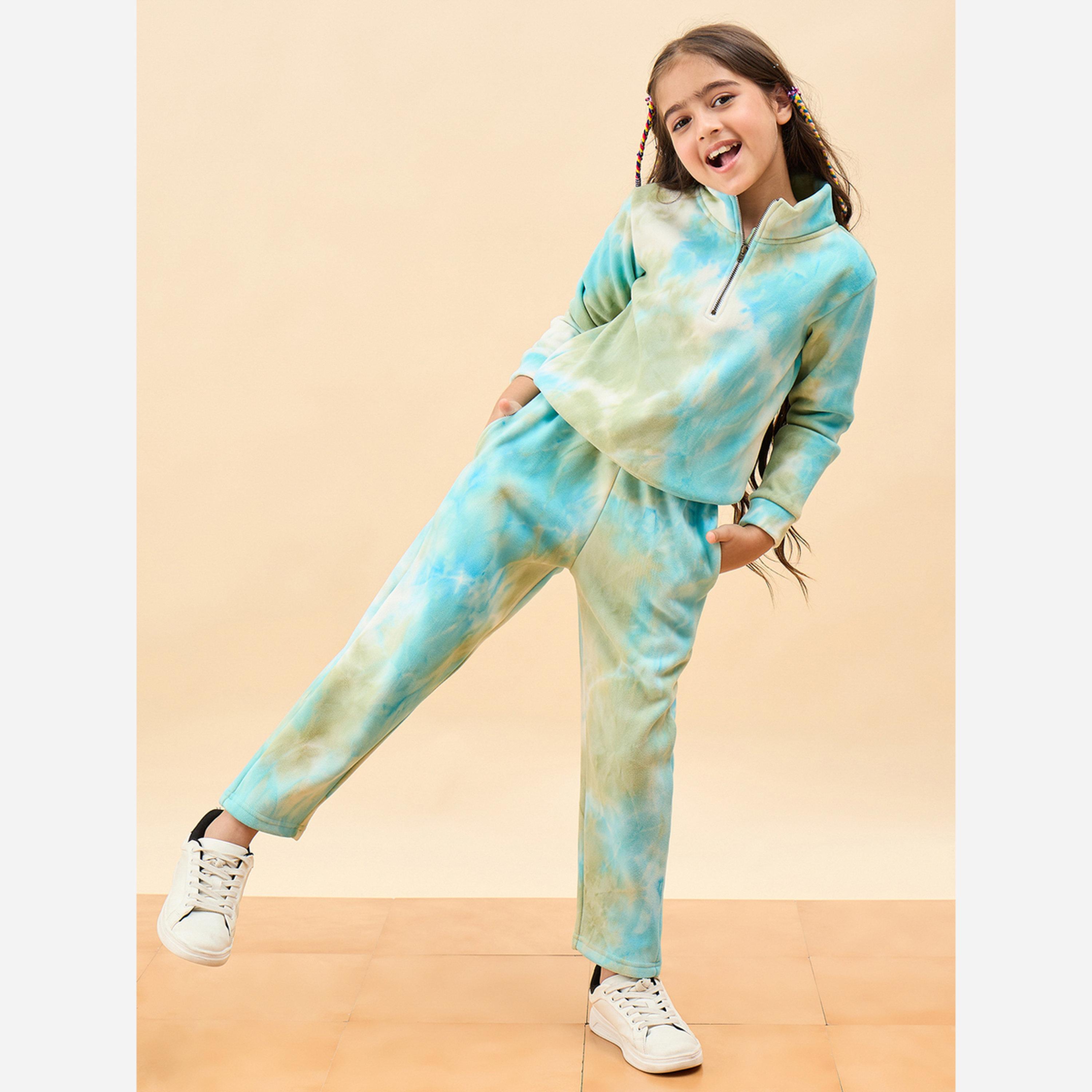 ستايلو باغ - سويت شيرت بناتي لون أزرق بربطة عنق-girls-clothing-sweatshirts-image-2