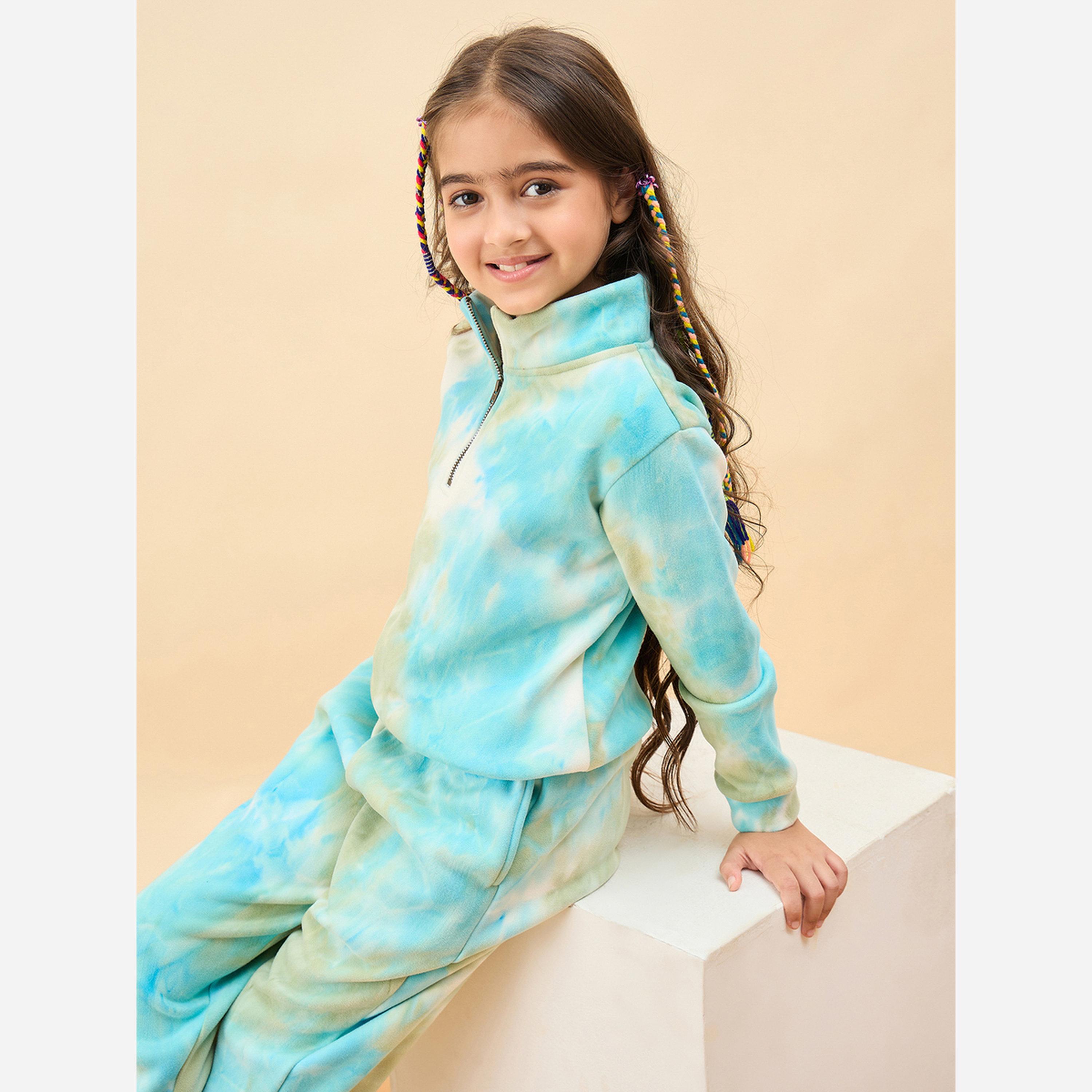 Stylo Bug Girls Blue Tie-Dye Sweatshirt-girls-clothing-sweatshirts-image-4