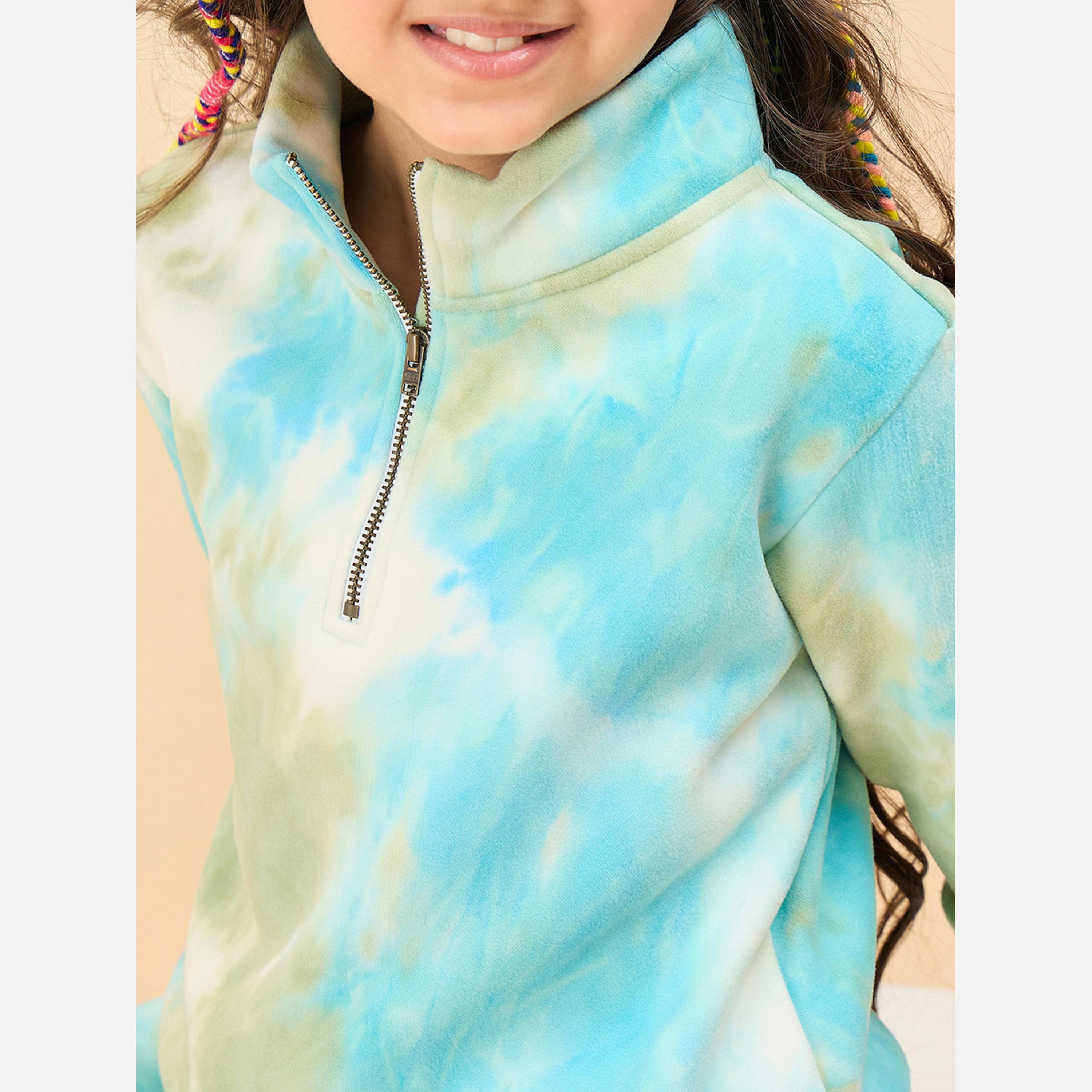 ستايلو باغ - سويت شيرت بناتي لون أزرق بربطة عنق-girls-clothing-sweatshirts-image-5