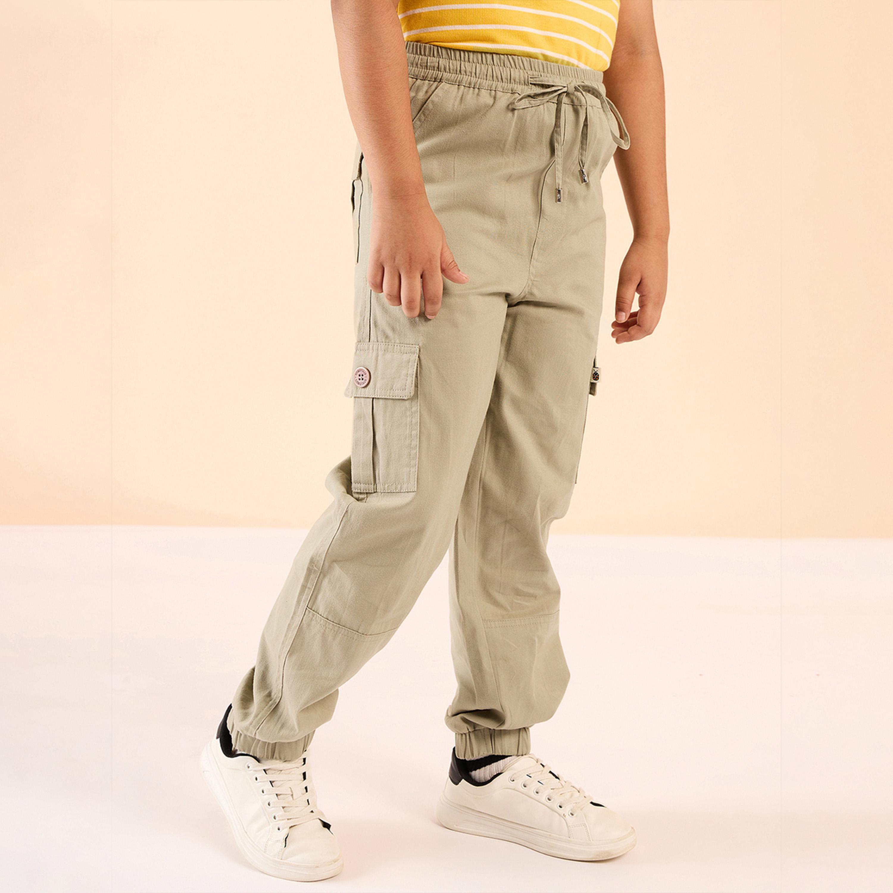 ستايلو باغ × ستايلي - بنطال كارجو سادة بطول الكاحل للأولاد - بيج-boys-clothing-bottoms-trousers-image-4