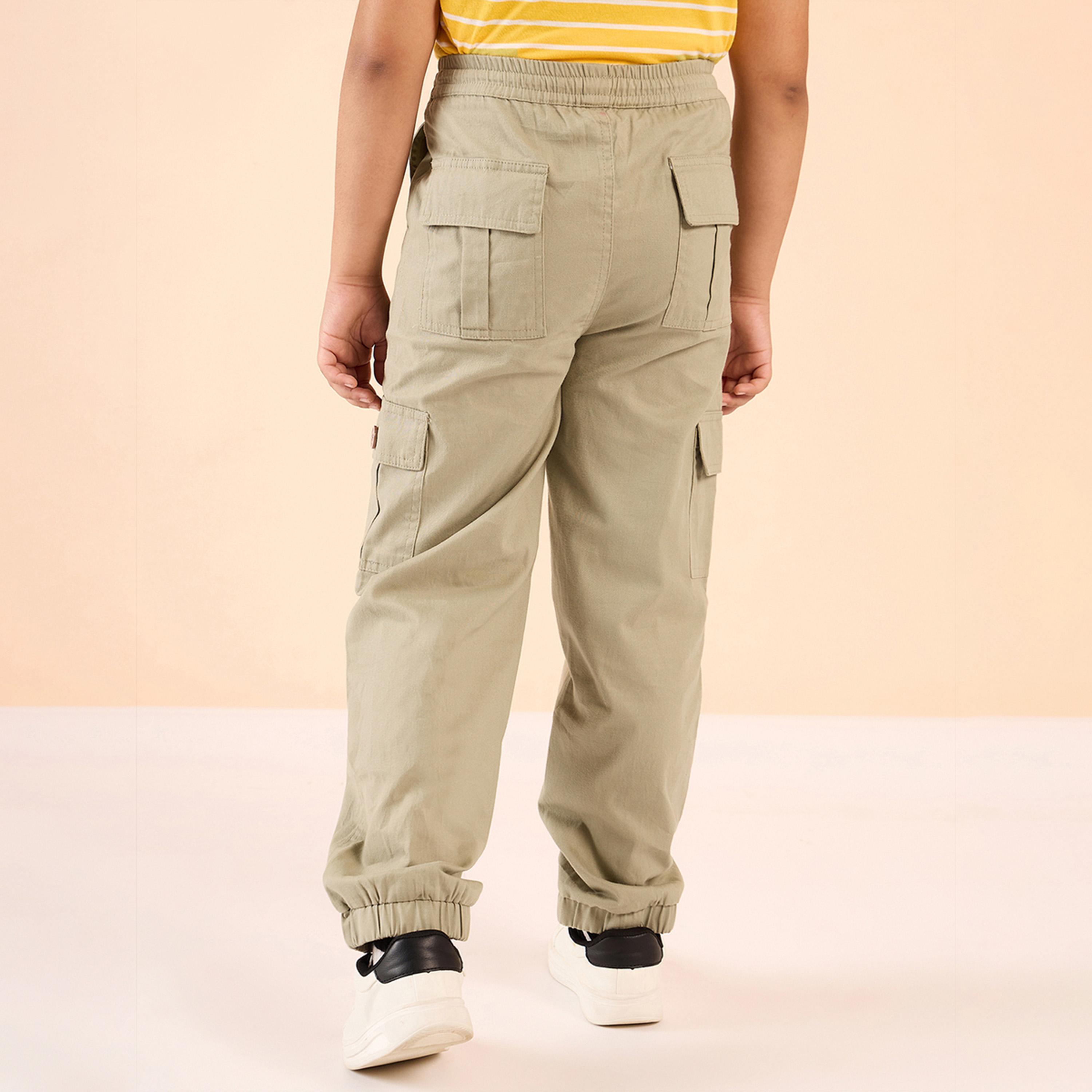 ستايلو باغ × ستايلي - بنطال كارجو سادة بطول الكاحل للأولاد - بيج-boys-clothing-bottoms-trousers-image-5