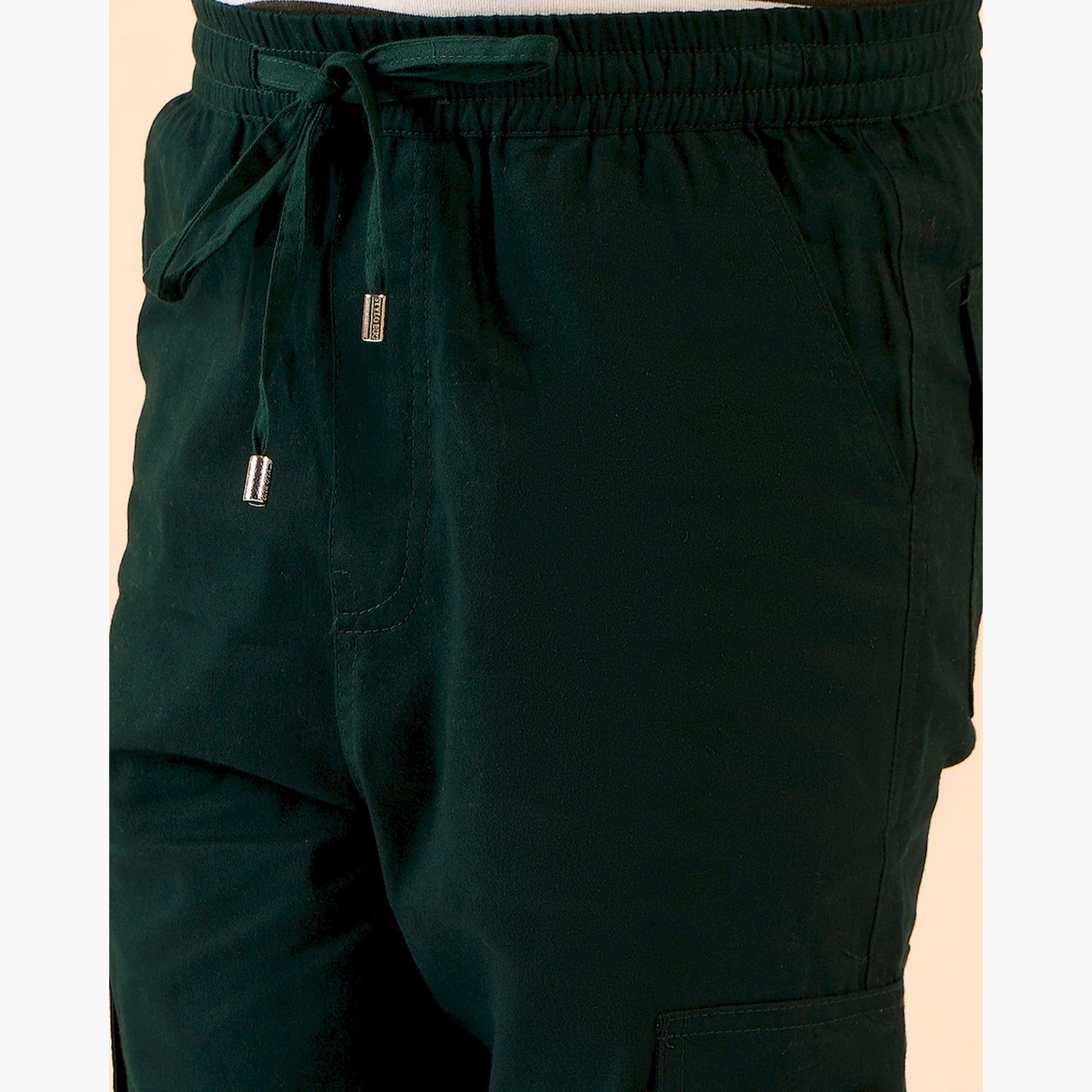 Stylo Bug X Styli Boys Ankle Length Solid Cargo Pants - Green-boys-clothing-bottoms-trousers-image-6
