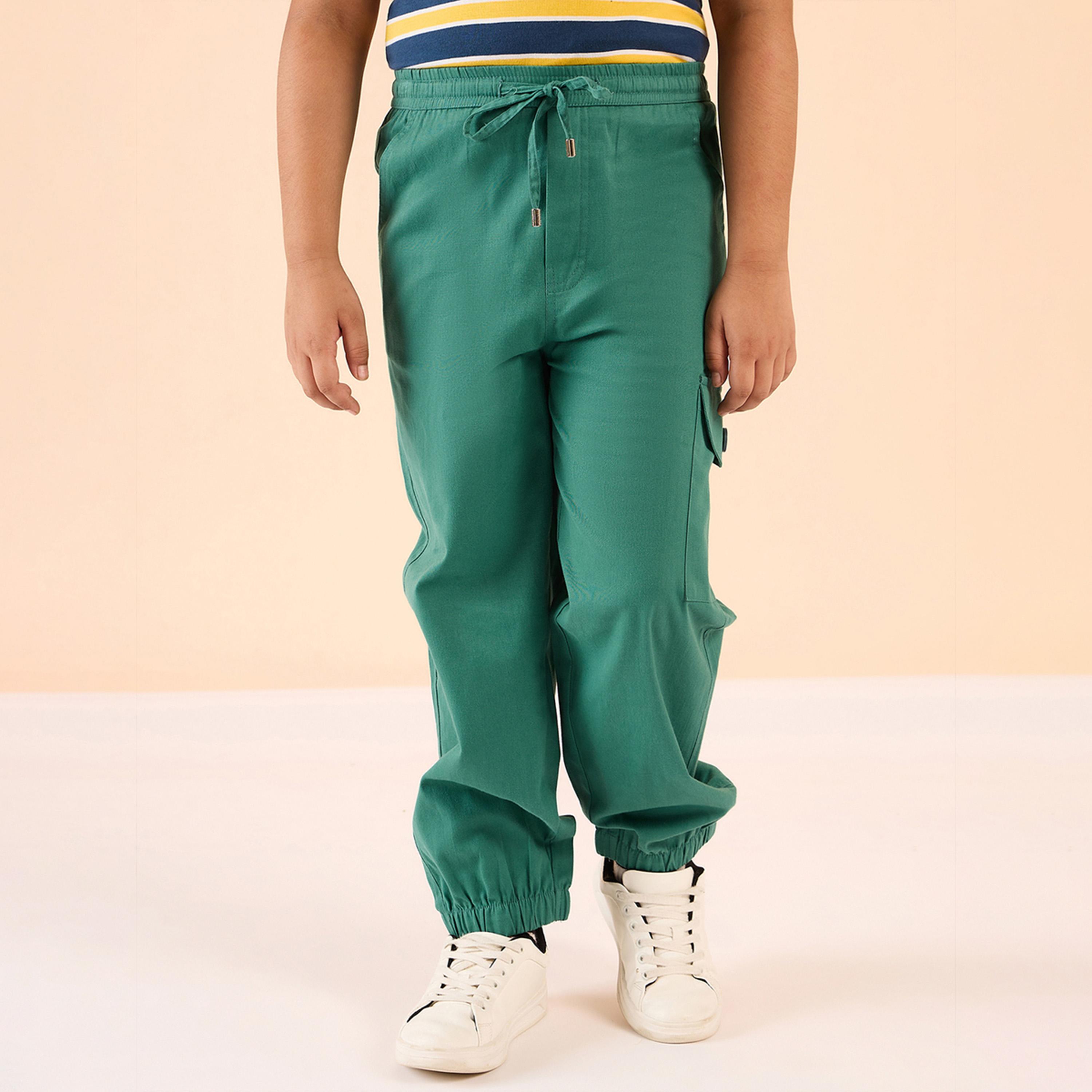 ستايلو باغ × ستايلي - بنطال كارجو سادة بطول الكاحل للأولاد - أخضر-boys-clothing-bottoms-trousers-image-5