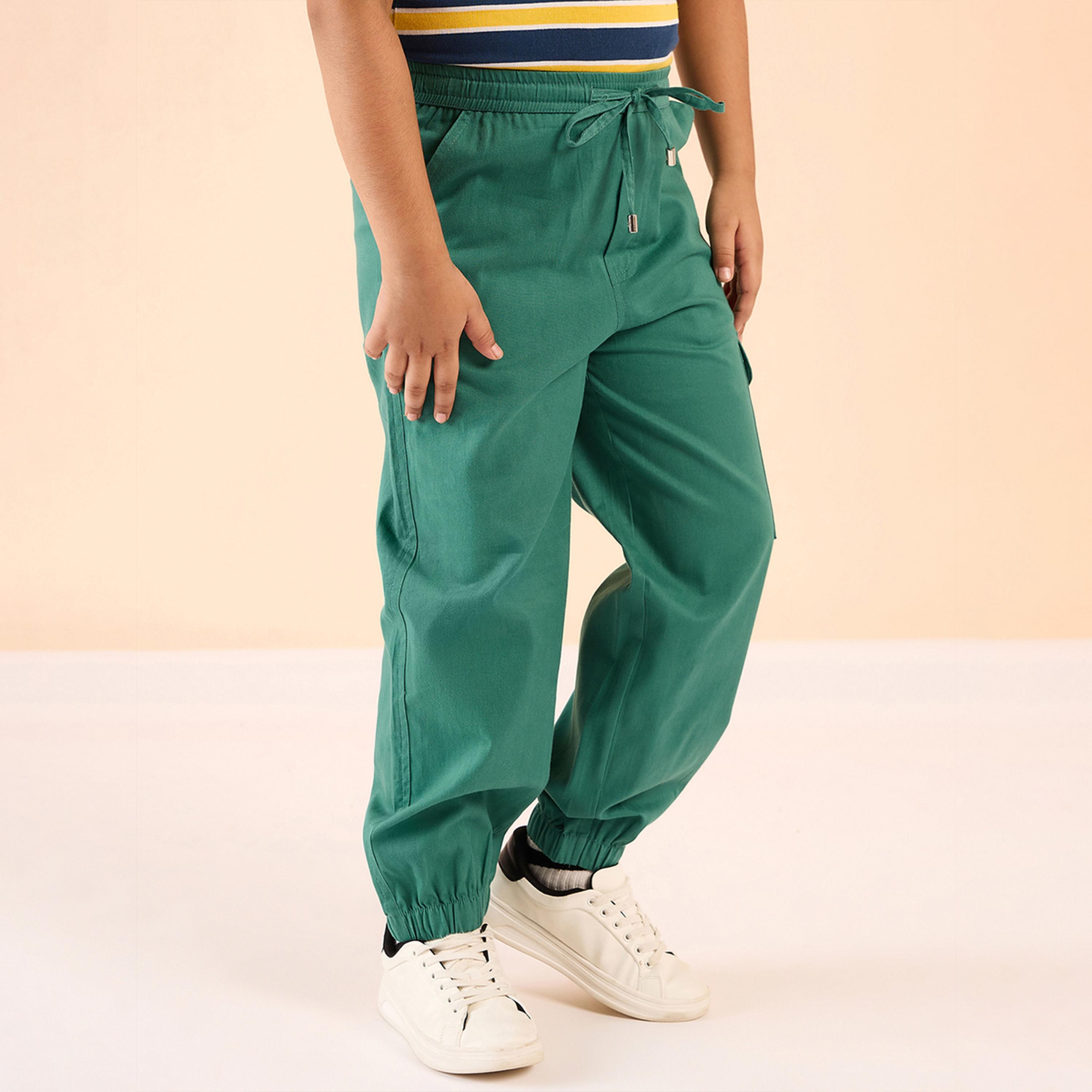 ستايلو باغ × ستايلي - بنطال كارجو سادة بطول الكاحل للأولاد - أخضر-boys-clothing-bottoms-trousers-image-3