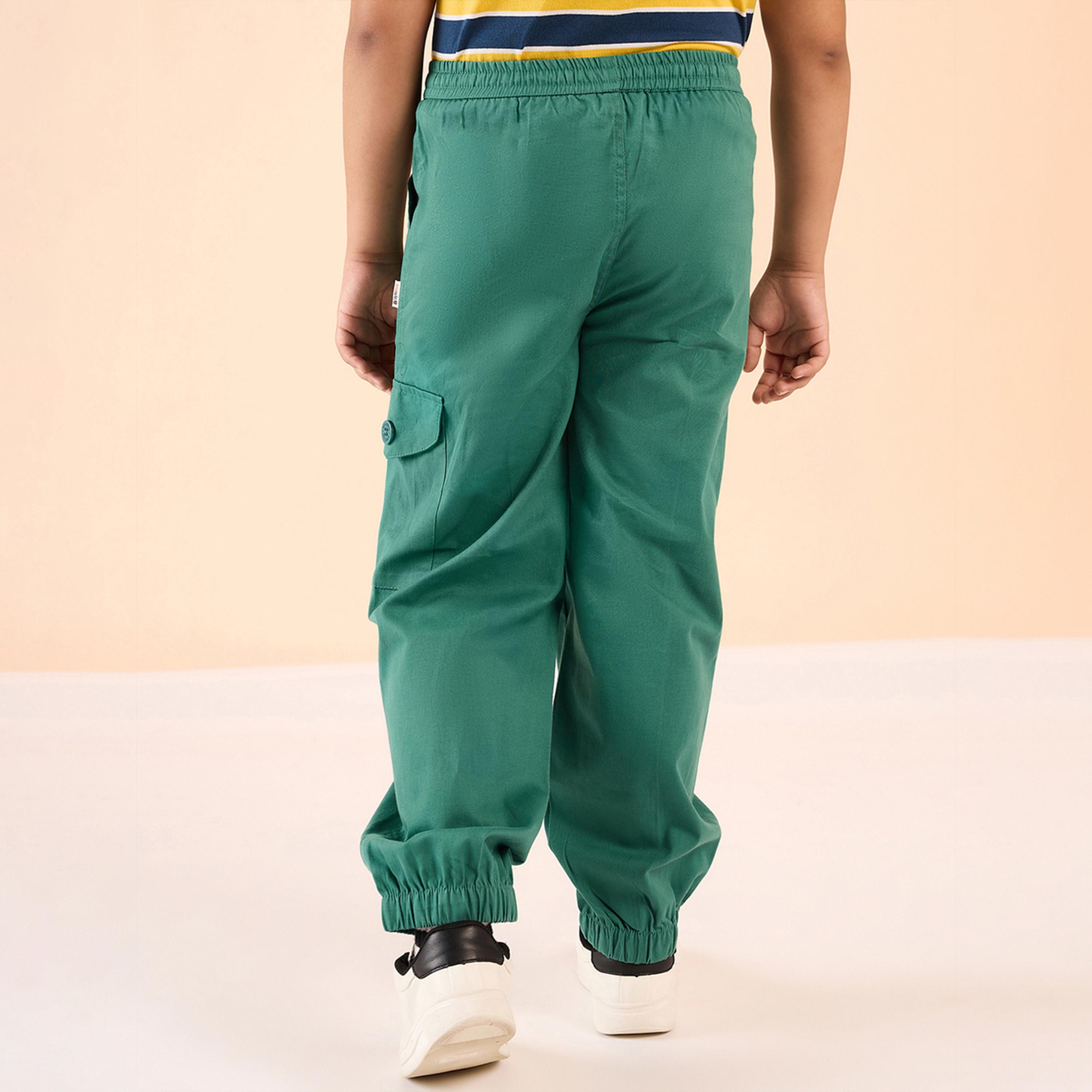 ستايلو باغ × ستايلي - بنطال كارجو سادة بطول الكاحل للأولاد - أخضر-boys-clothing-bottoms-trousers-image-2