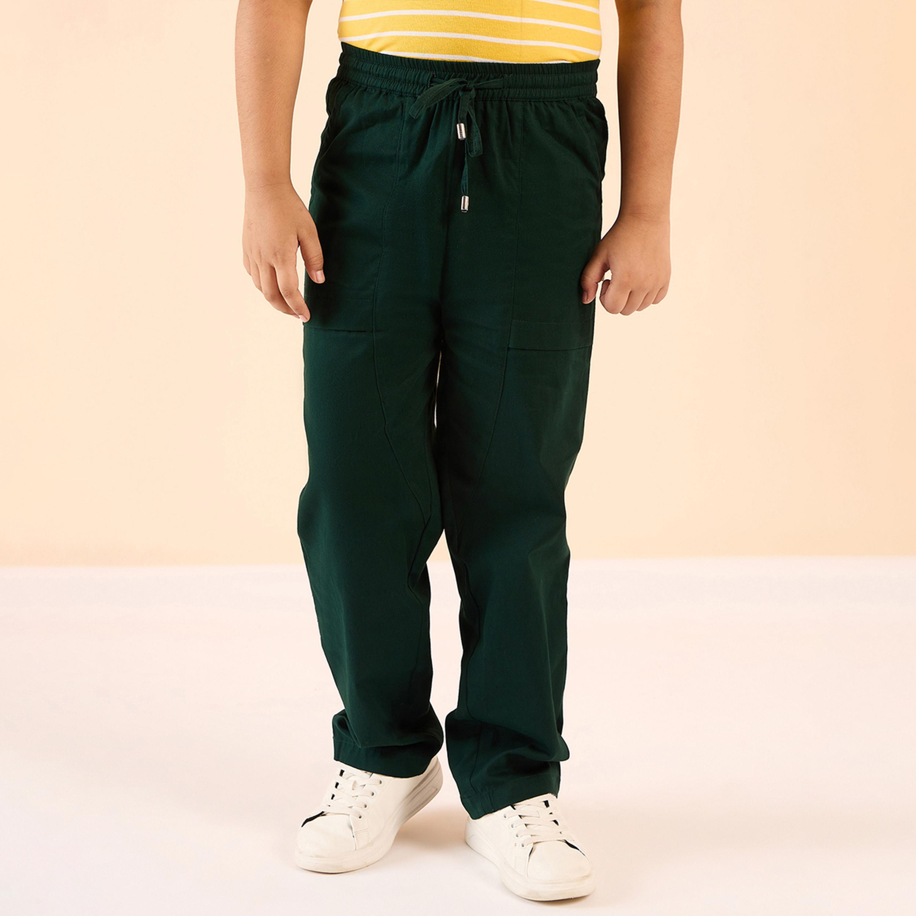 Stylo Bug X Styli Boys Ankle Length Solid Cargo Pants - Green-boys-clothing-bottoms-trousers-image-2
