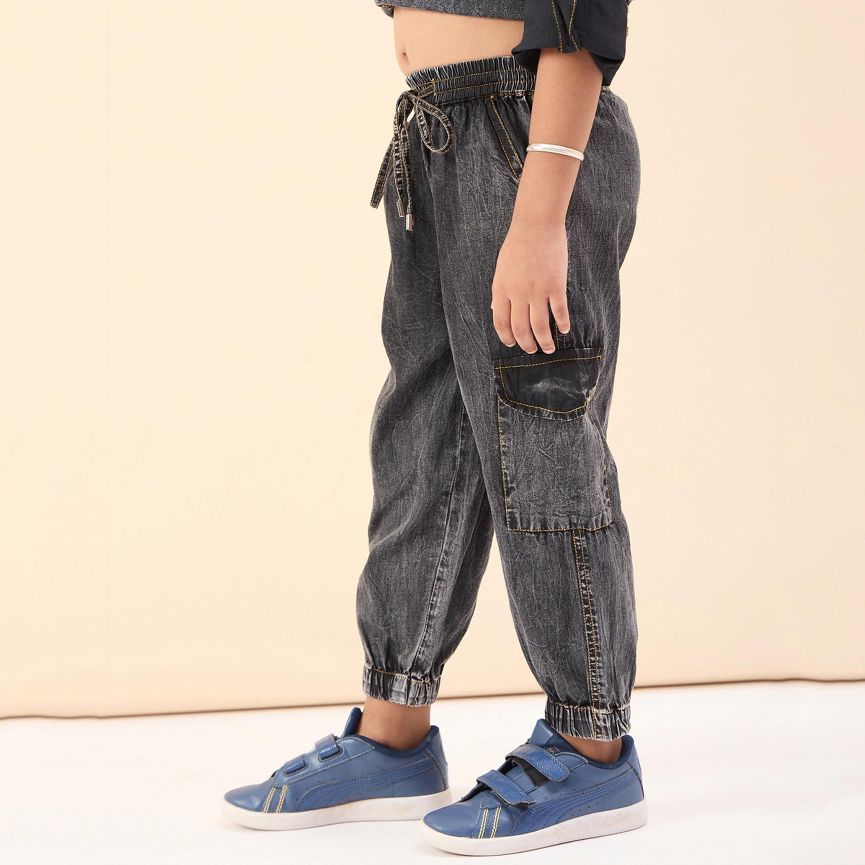 ستايلو باغ × ستايلي - بنطال كارجو سادة بطول الكاحل للأولاد - أسود-boys-clothing-bottoms-trousers-image-3