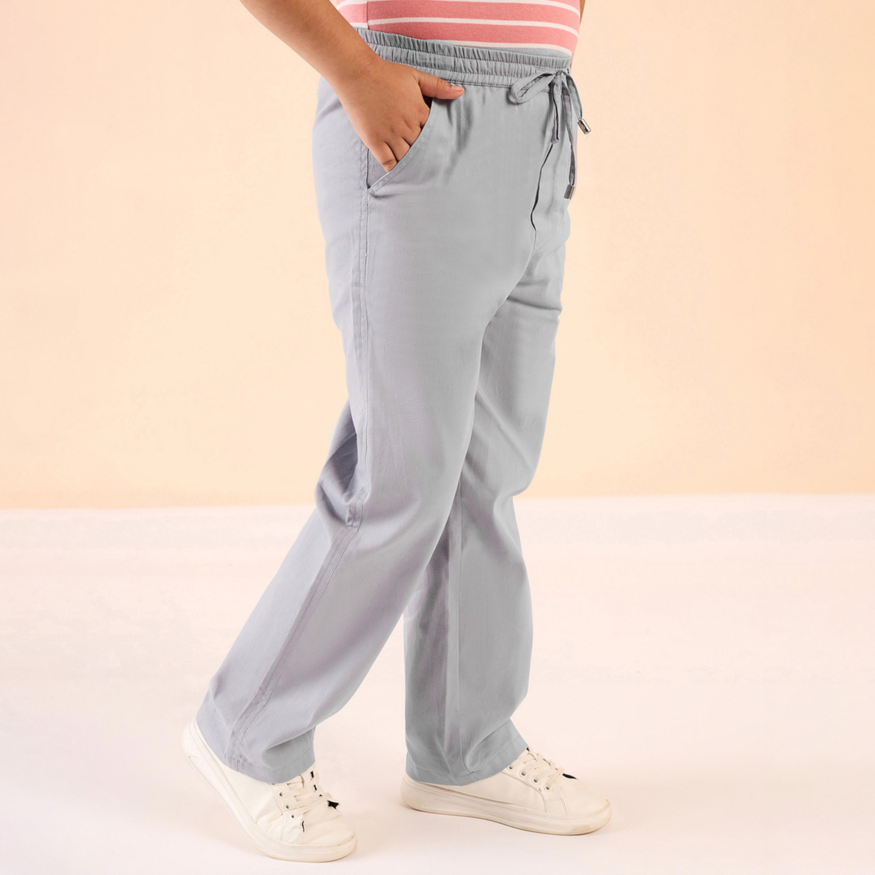 Stylo Bug X Styli Boys Ankle Length Solid Cargo Pants - Grey-boys-clothing-bottoms-trousers-image-5
