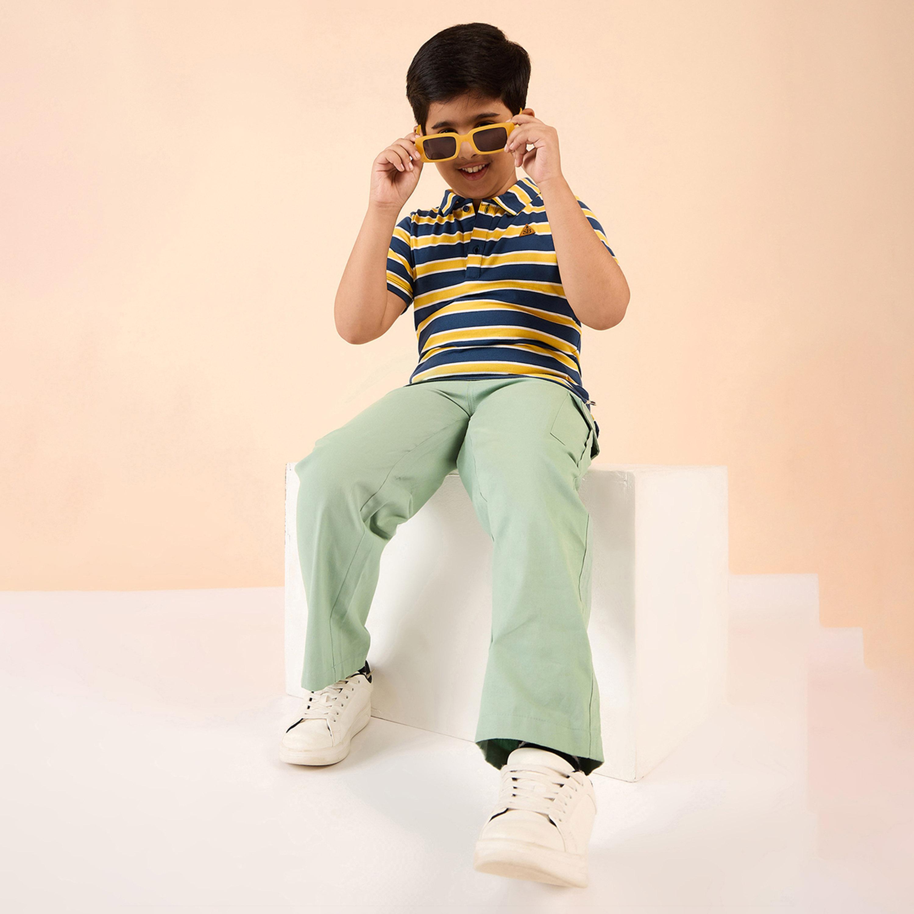Stylo Bug X Styli Boys Ankle Length Solid Cargo Pants - Green-boys-clothing-bottoms-trousers-image-1