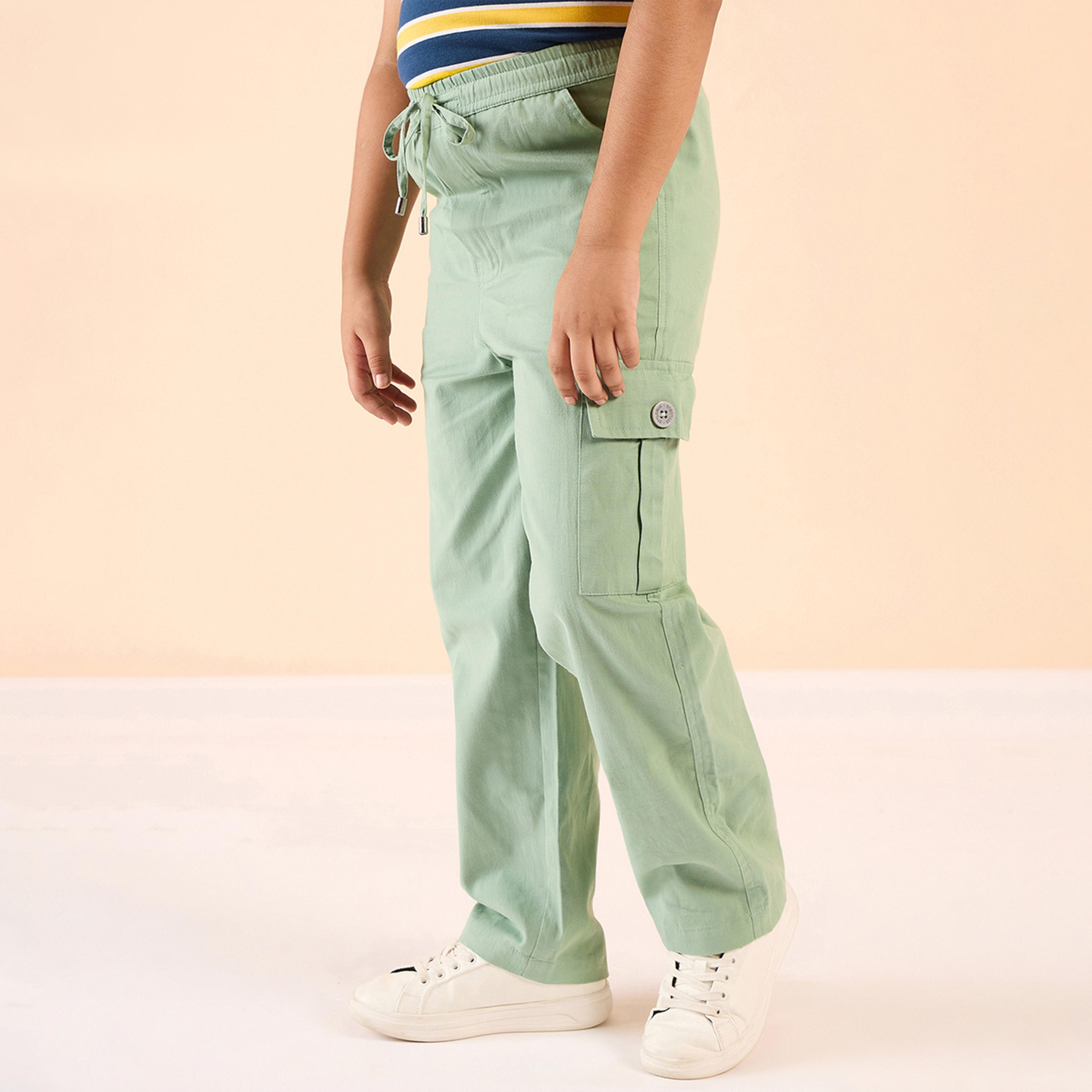 ستايلو باغ × ستايلي - بنطال كارجو سادة بطول الكاحل للأولاد - أخضر-boys-clothing-bottoms-trousers-image-3