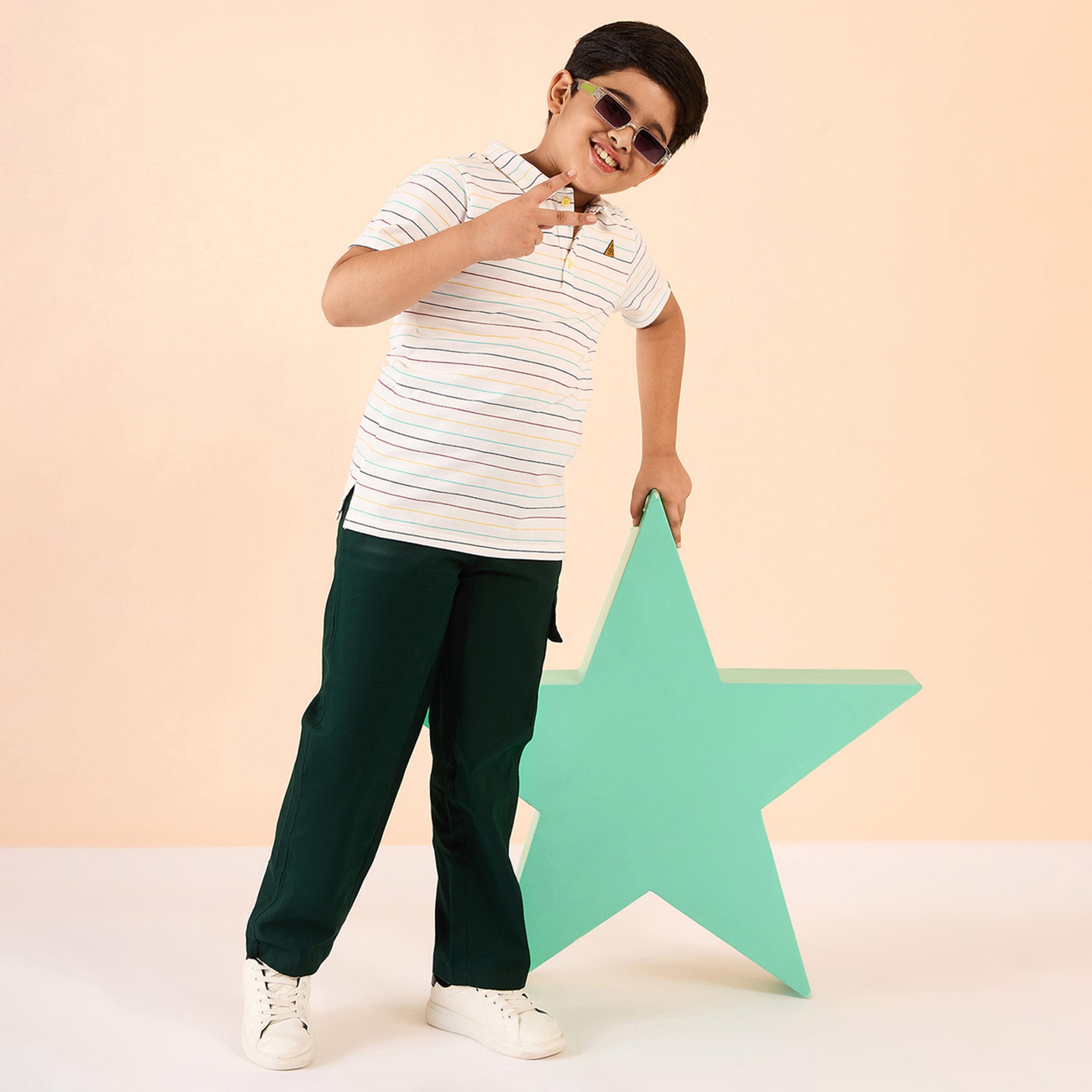 ستايلو باغ × ستايلي - بنطال كارجو سادة بطول الكاحل للأولاد - أخضر-boys-clothing-bottoms-trousers-image-1