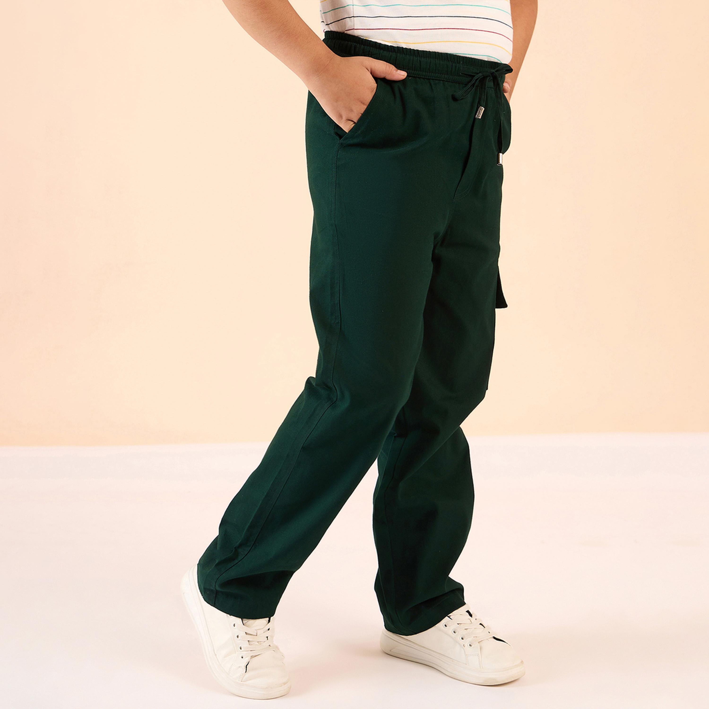 ستايلو باغ × ستايلي - بنطال كارجو سادة بطول الكاحل للأولاد - أخضر-boys-clothing-bottoms-trousers-image-5