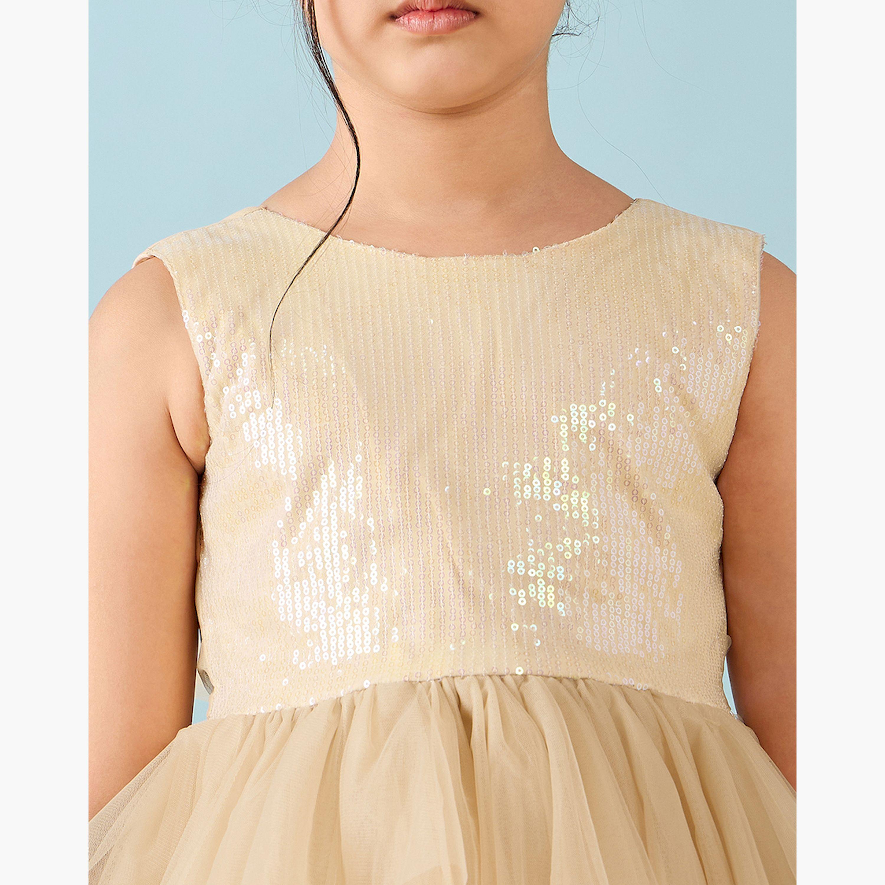 ستايلو باغ × ستايلي - فستان بناتي سادة فوق الركبة - أبيض فاتح-girls-clothing-dressesandjumpsuits-image-6