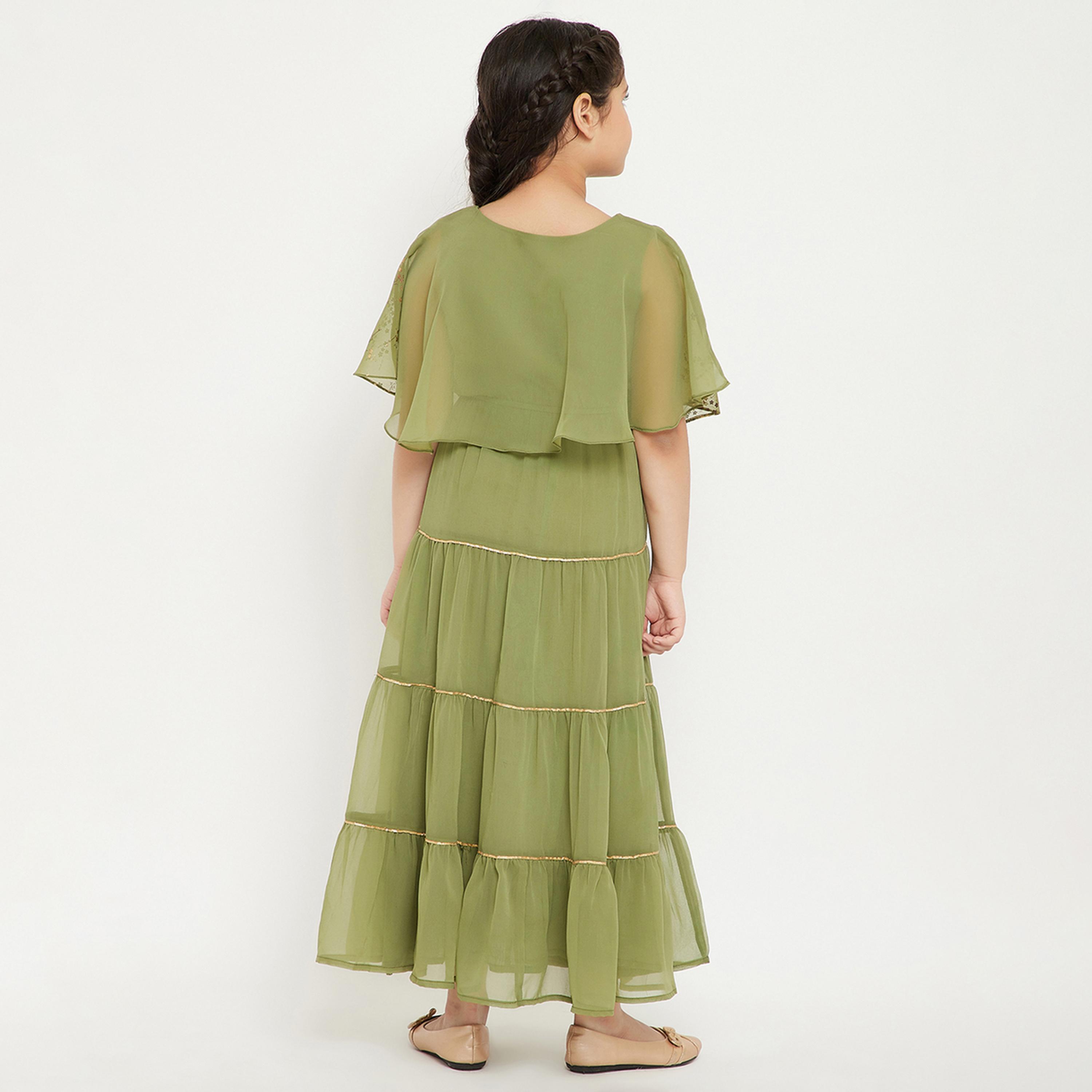 Stylo Bug X Styli Girls Ankle Length Solid Dress - Green-girls-clothing-dressesandjumpsuits-image-5