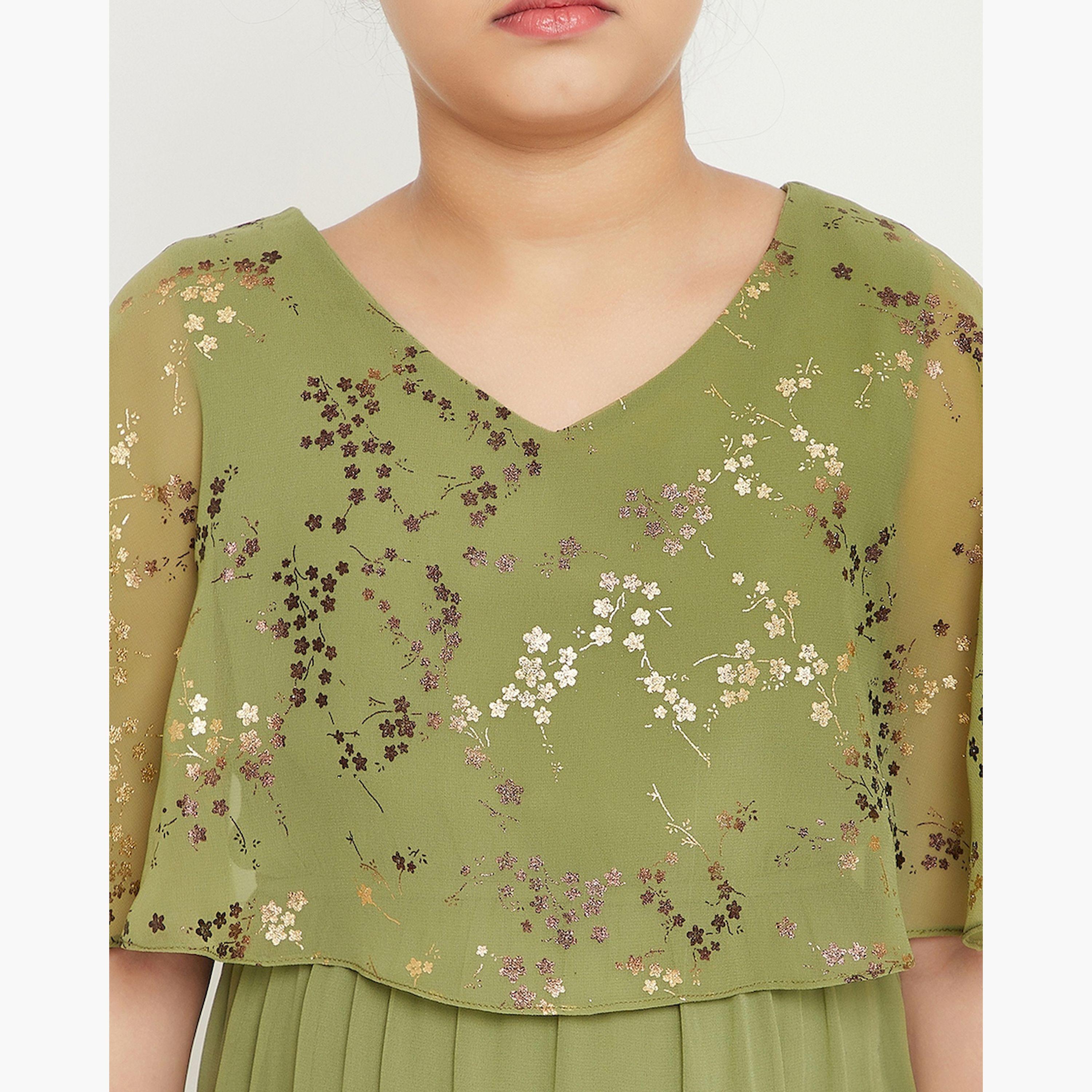 Stylo Bug X Styli Girls Ankle Length Solid Dress - Green-girls-clothing-dressesandjumpsuits-image-6