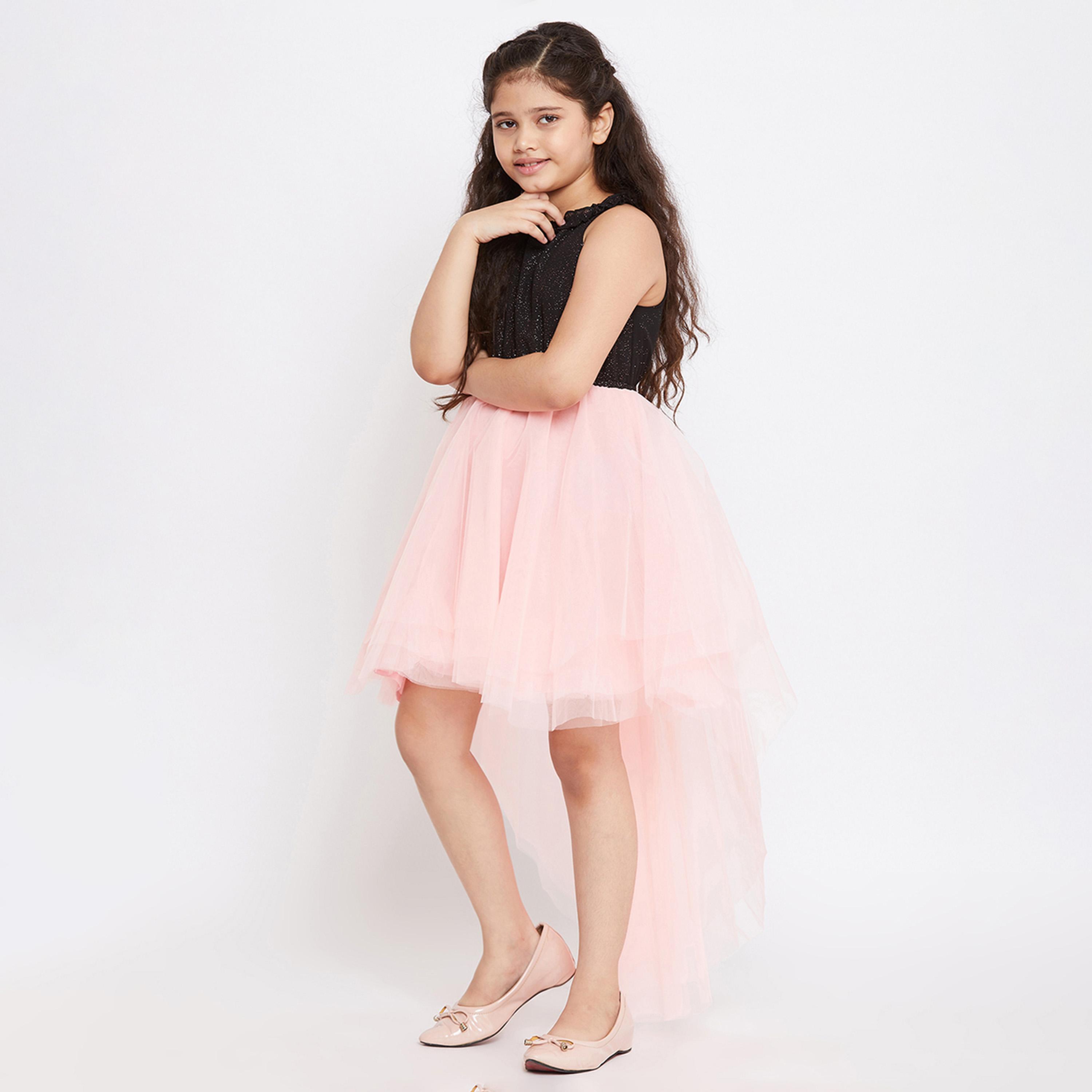 ستايلو باغ × ستايلي - فستان مطبوع بطول فوق الركبة للبنات - وردي-girls-clothing-dressesandjumpsuits-image-3