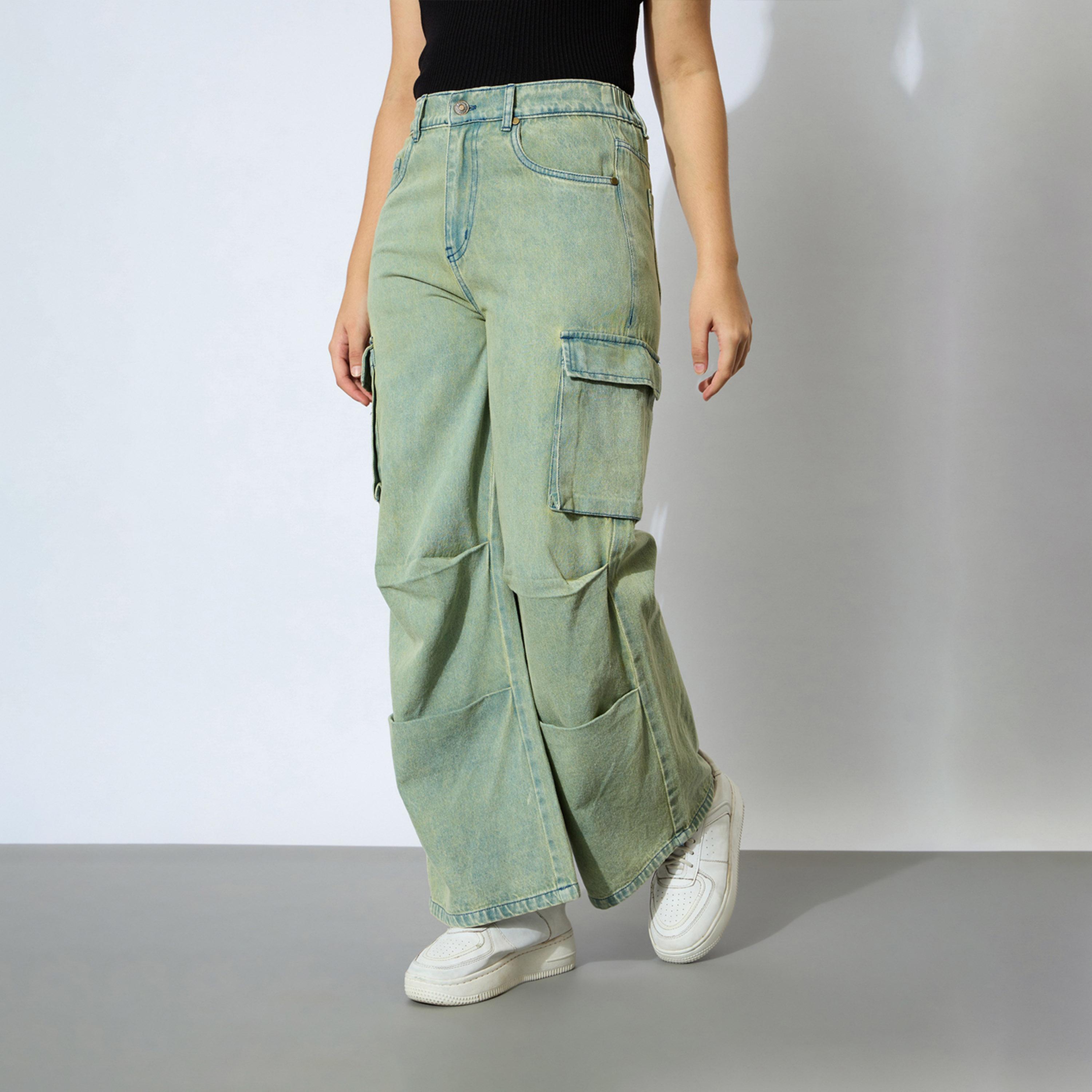 نوه-فوه × ستايلي - بنطال جينز مستقيم متعدد الجيوب ولون أصفر باهت-girls-clothing-bottoms-jeansandjeggings-image-3