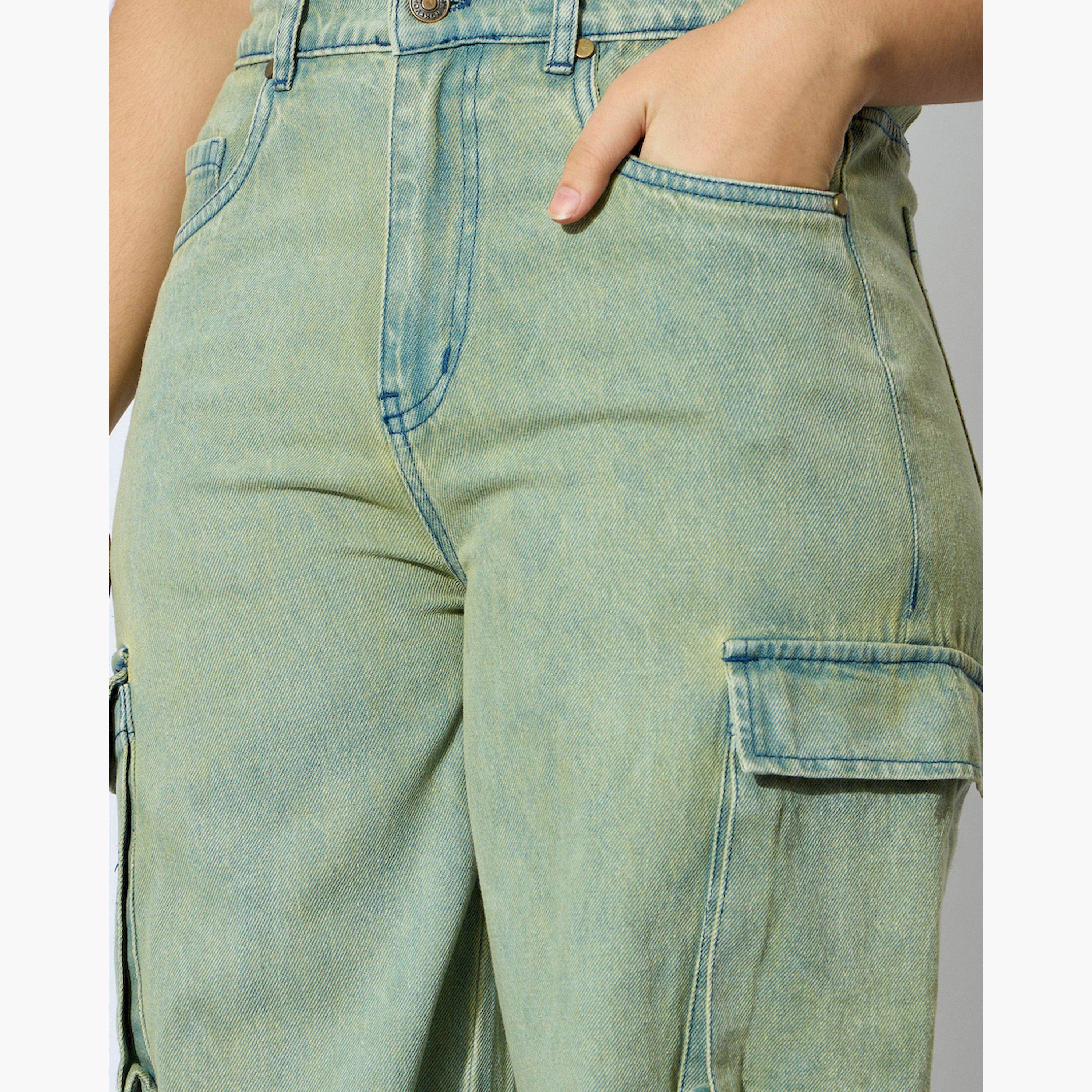 نوه-فوه × ستايلي - بنطال جينز مستقيم متعدد الجيوب ولون أصفر باهت-girls-clothing-bottoms-jeansandjeggings-image-4