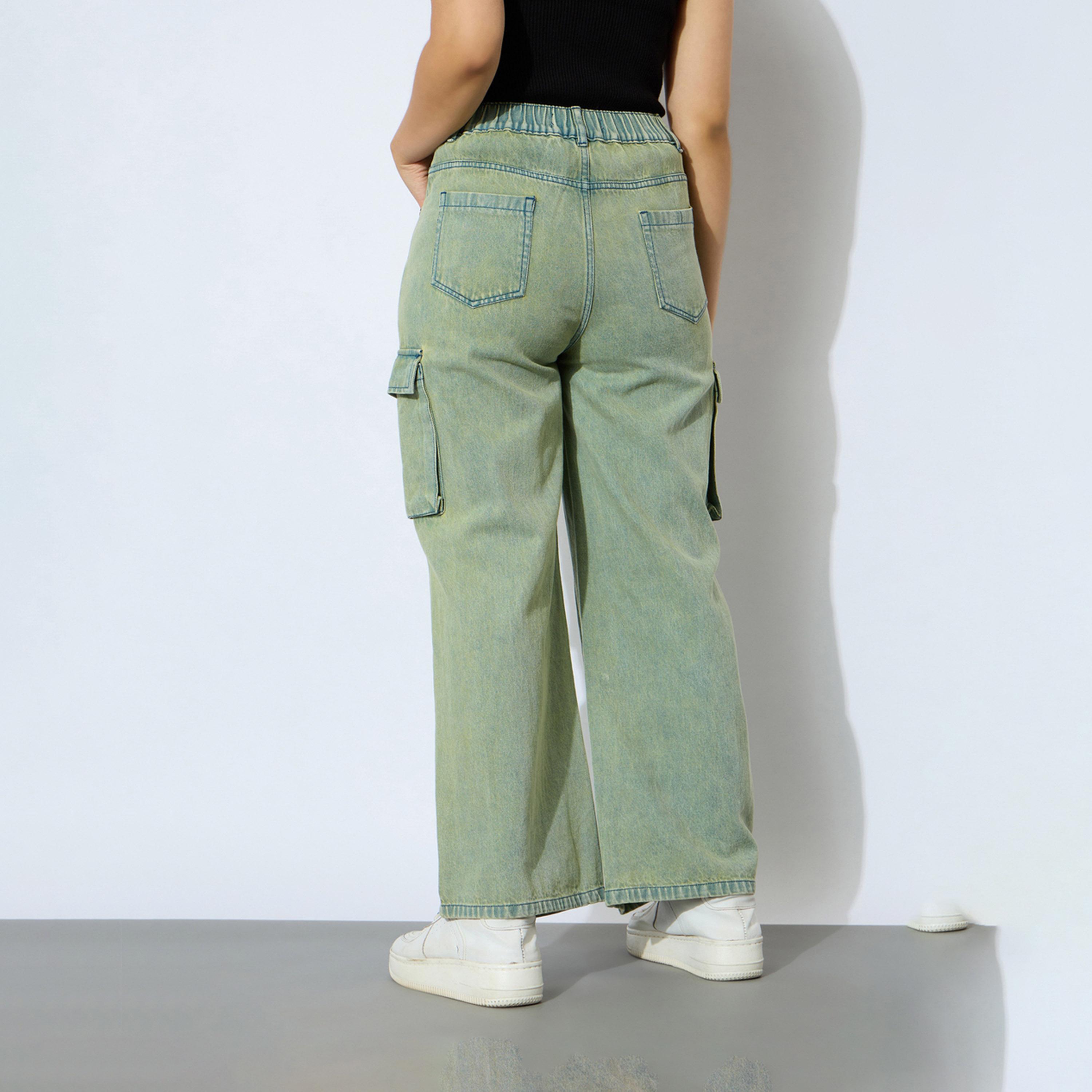 نوه-فوه × ستايلي - بنطال جينز مستقيم متعدد الجيوب ولون أصفر باهت-girls-clothing-bottoms-jeansandjeggings-image-5