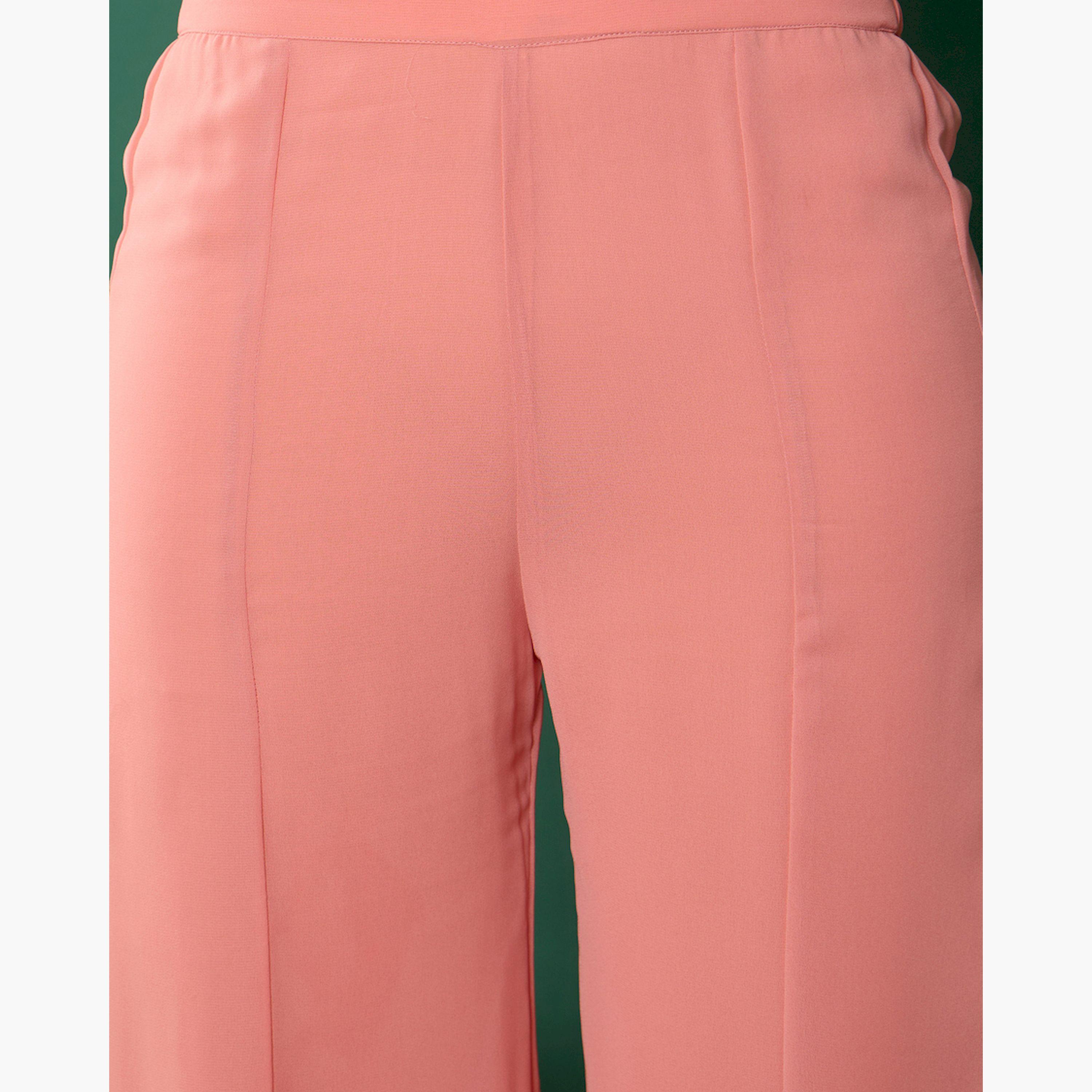 Noh-Voh X Styli Pink Mukesh Wrap Peplum Top With Palazzos-girls-clothing-setsandcoords-image-5