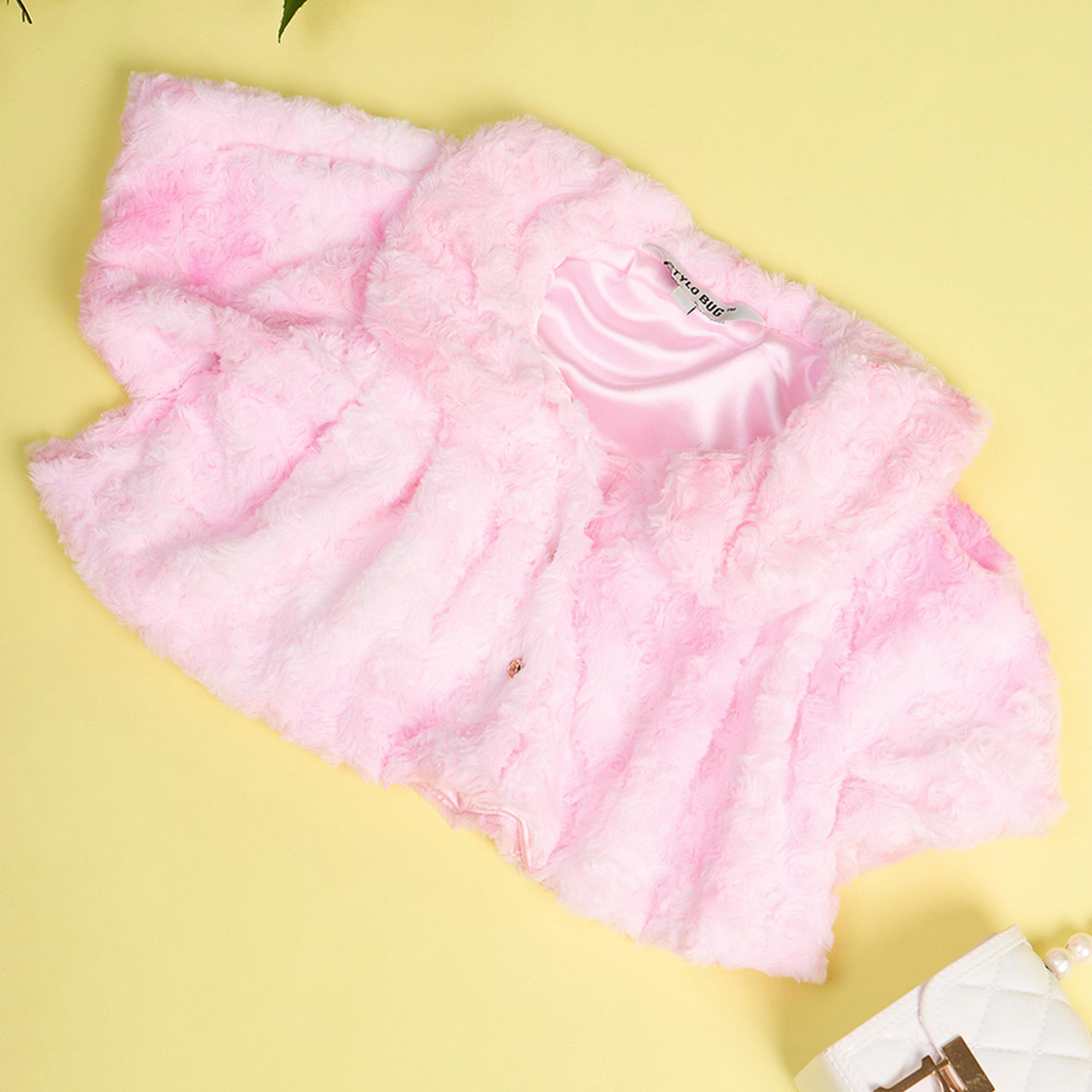 ستايلو باغ × ستايلي - سترة قصيرة مزينة بطول الخصر للبنات - وردي-girls-clothing-blousesandshirts-image-4