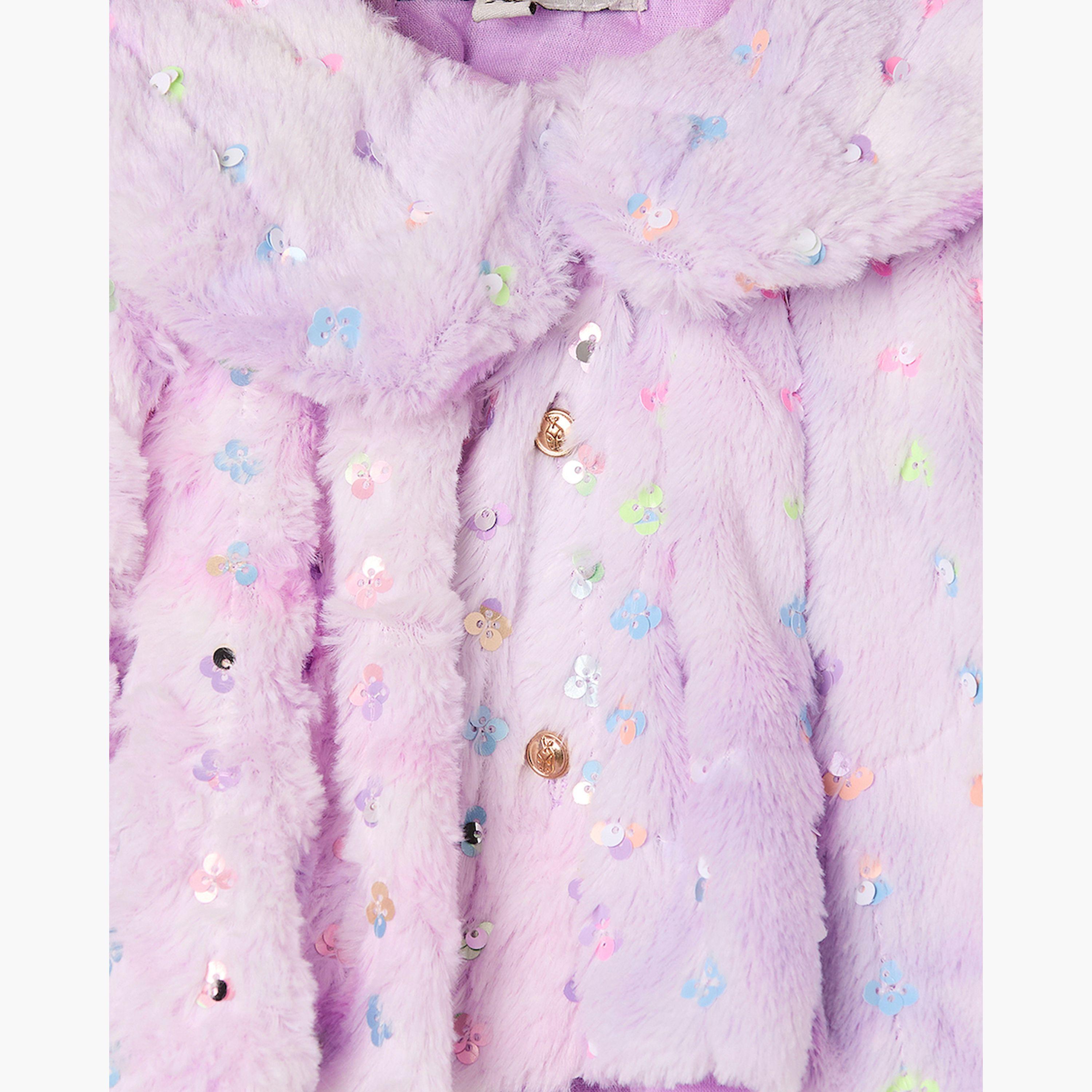 ستايلو باغ × ستايلي - سترة قصيرة مزينة بطول الخصر للبنات - أرجواني-girls-clothing-blousesandshirts-image-1