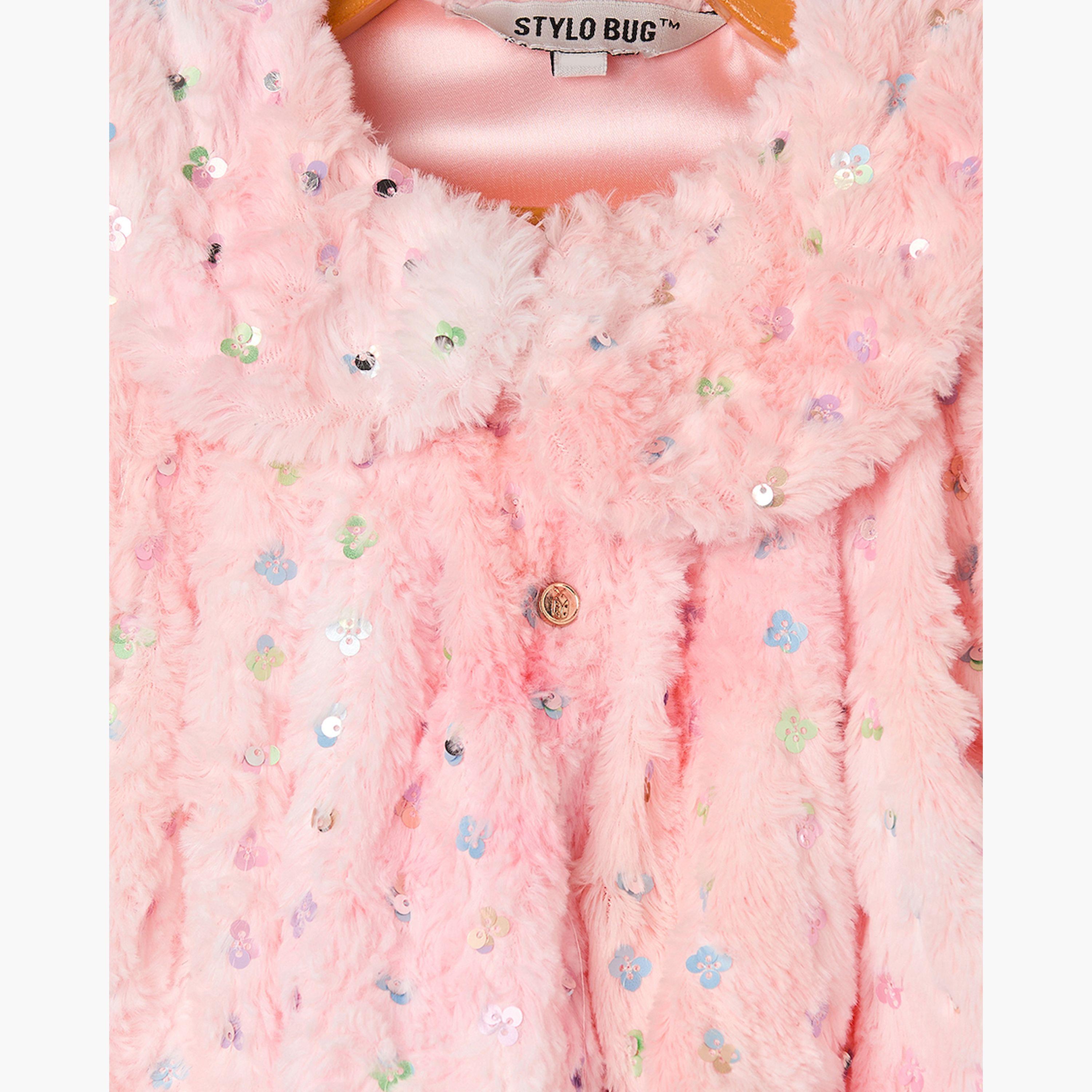 ستايلو باغ × ستايلي - سترة قصيرة مزينة بطول الخصر للبنات - برتقالي-girls-clothing-blousesandshirts-image-4