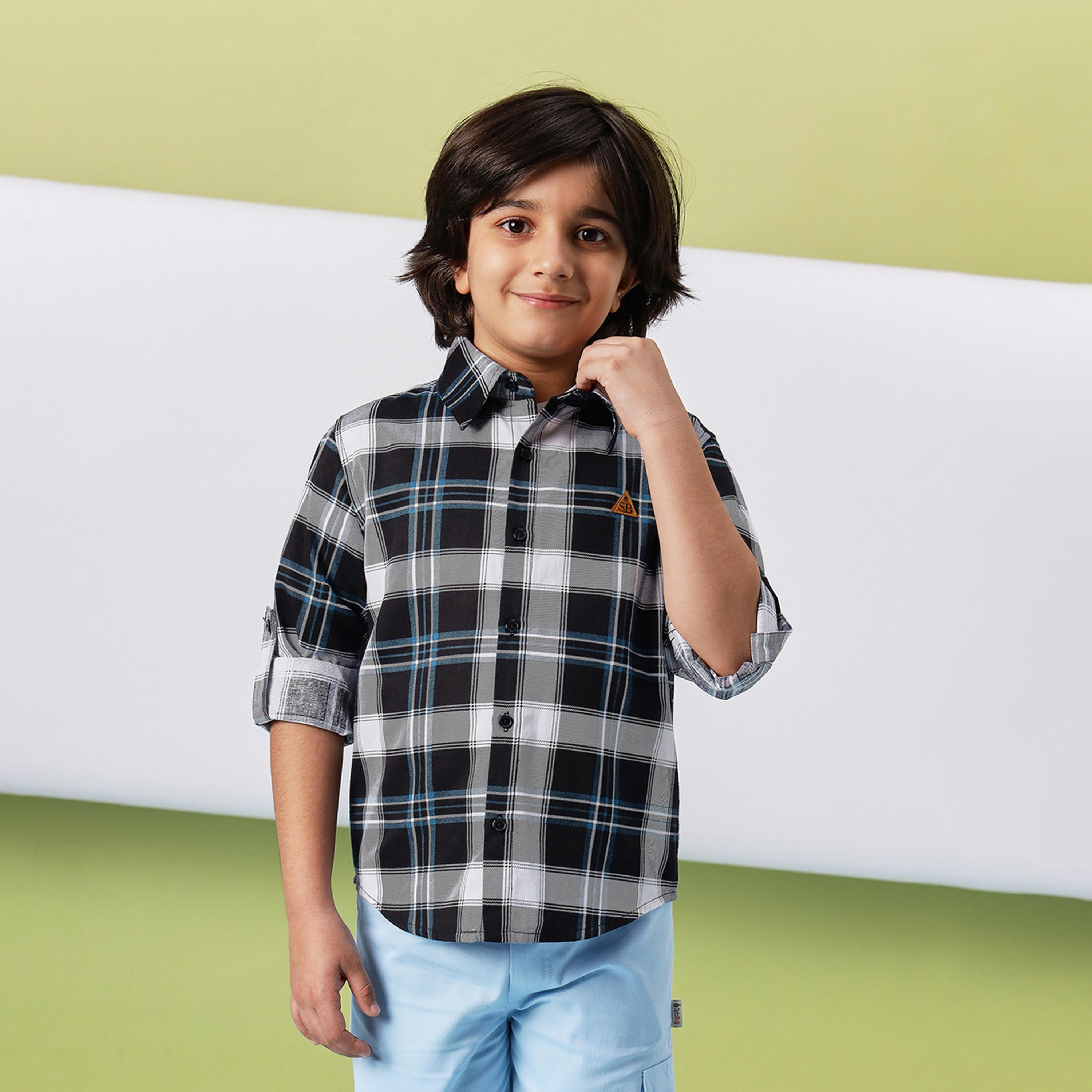 Stylo Bug X Styli Boys Hip length Printed Shirts - Black-boys-clothing-shirts-image-1