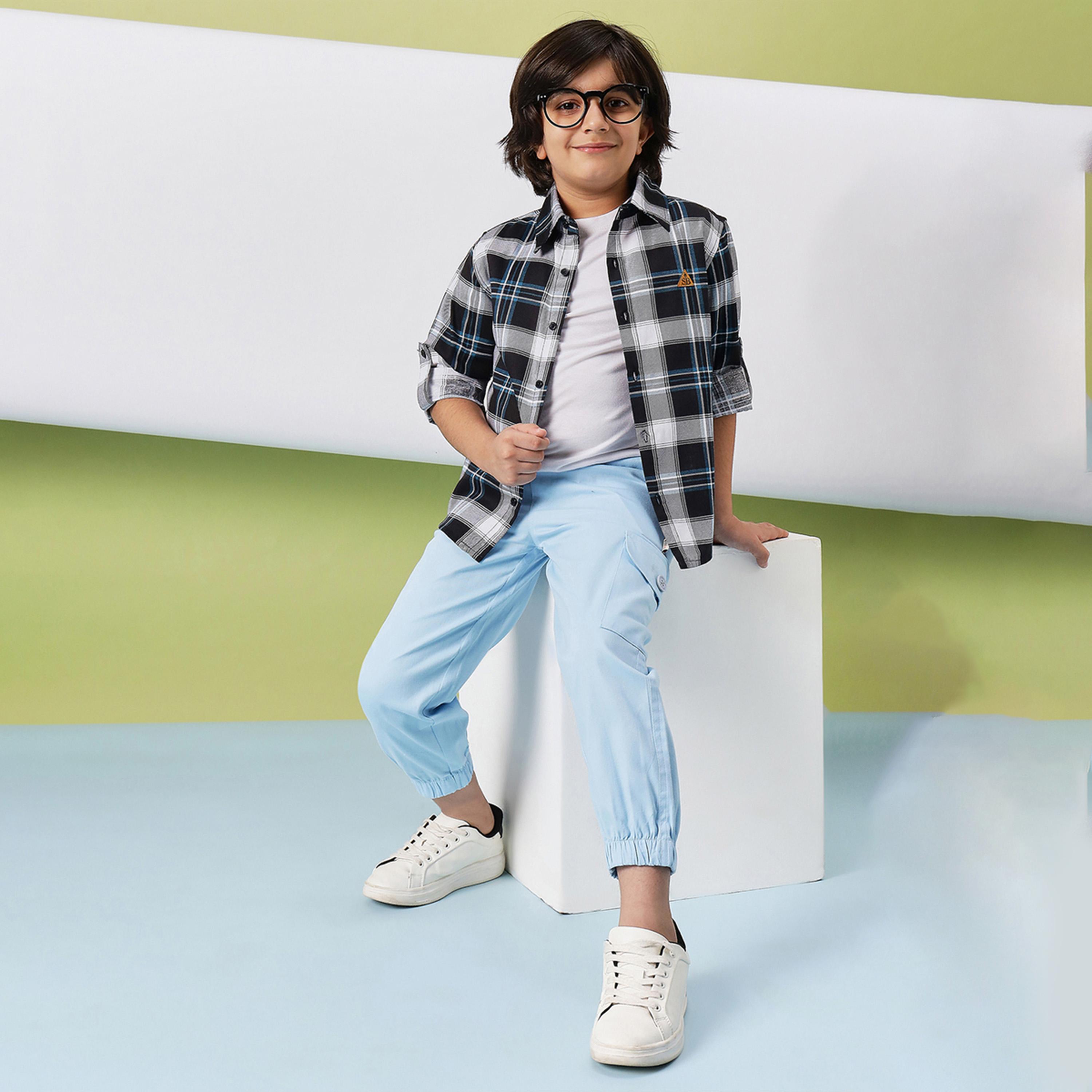 Stylo Bug X Styli Boys Hip length Printed Shirts - Black-boys-clothing-shirts-image-2