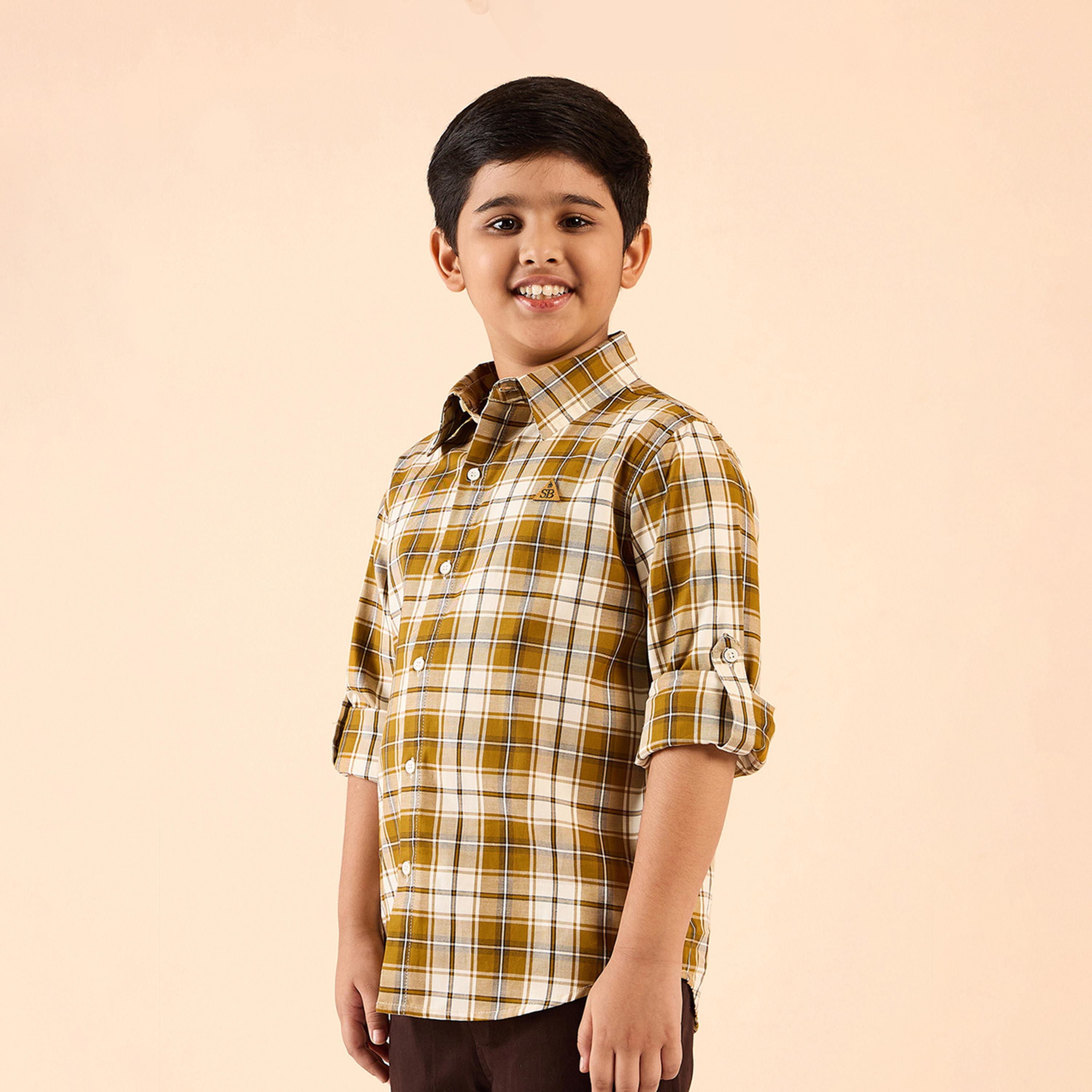 Stylo Bug X Styli Boys Hip length Printed Shirts - Yellow-boys-clothing-shirts-image-3