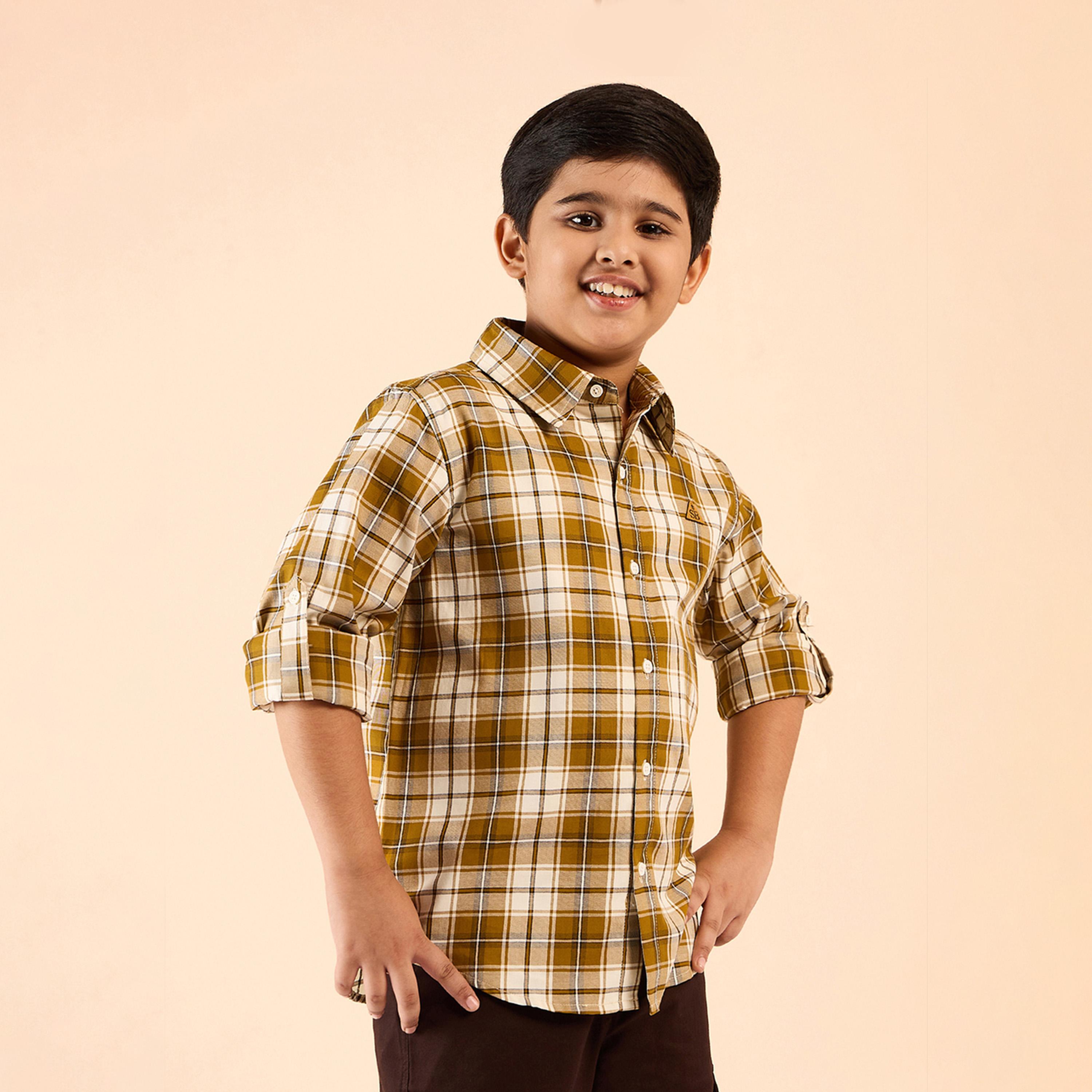 Stylo Bug X Styli Boys Hip length Printed Shirts - Yellow-boys-clothing-shirts-image-4