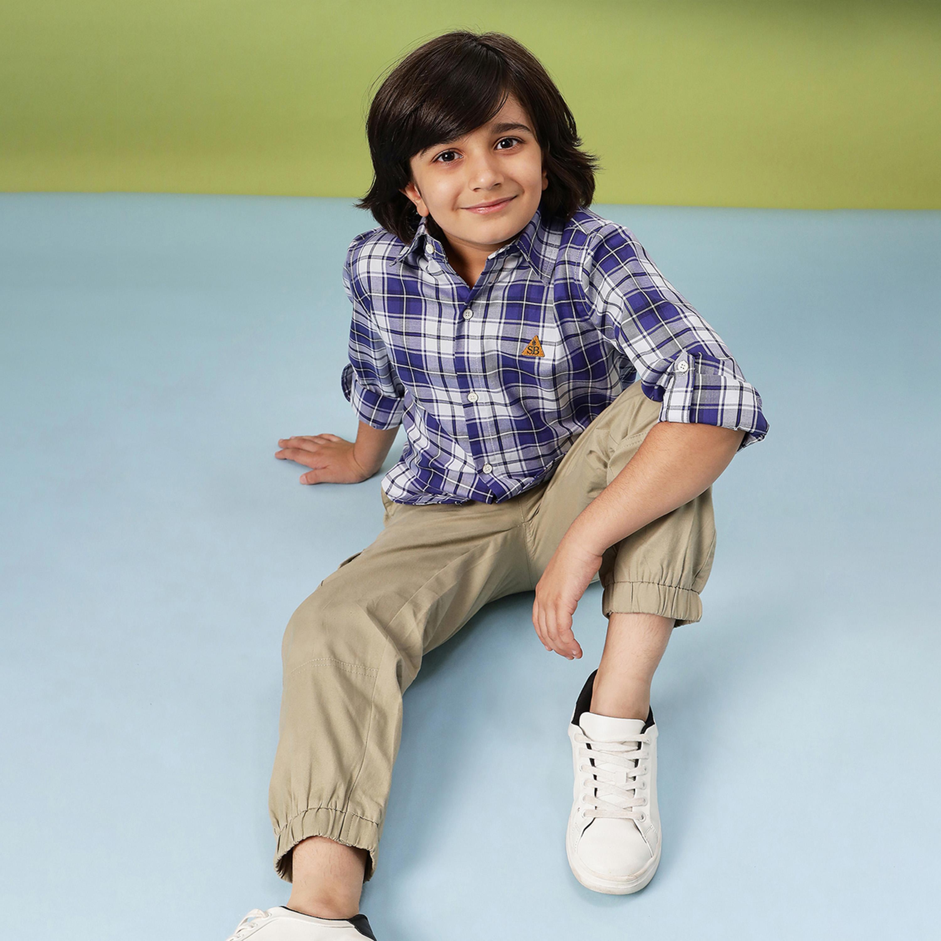 ستايلو باغ × ستايلي - قميص مطبوع بطول الورك للأولاد - أزرق-boys-clothing-shirts-image-2