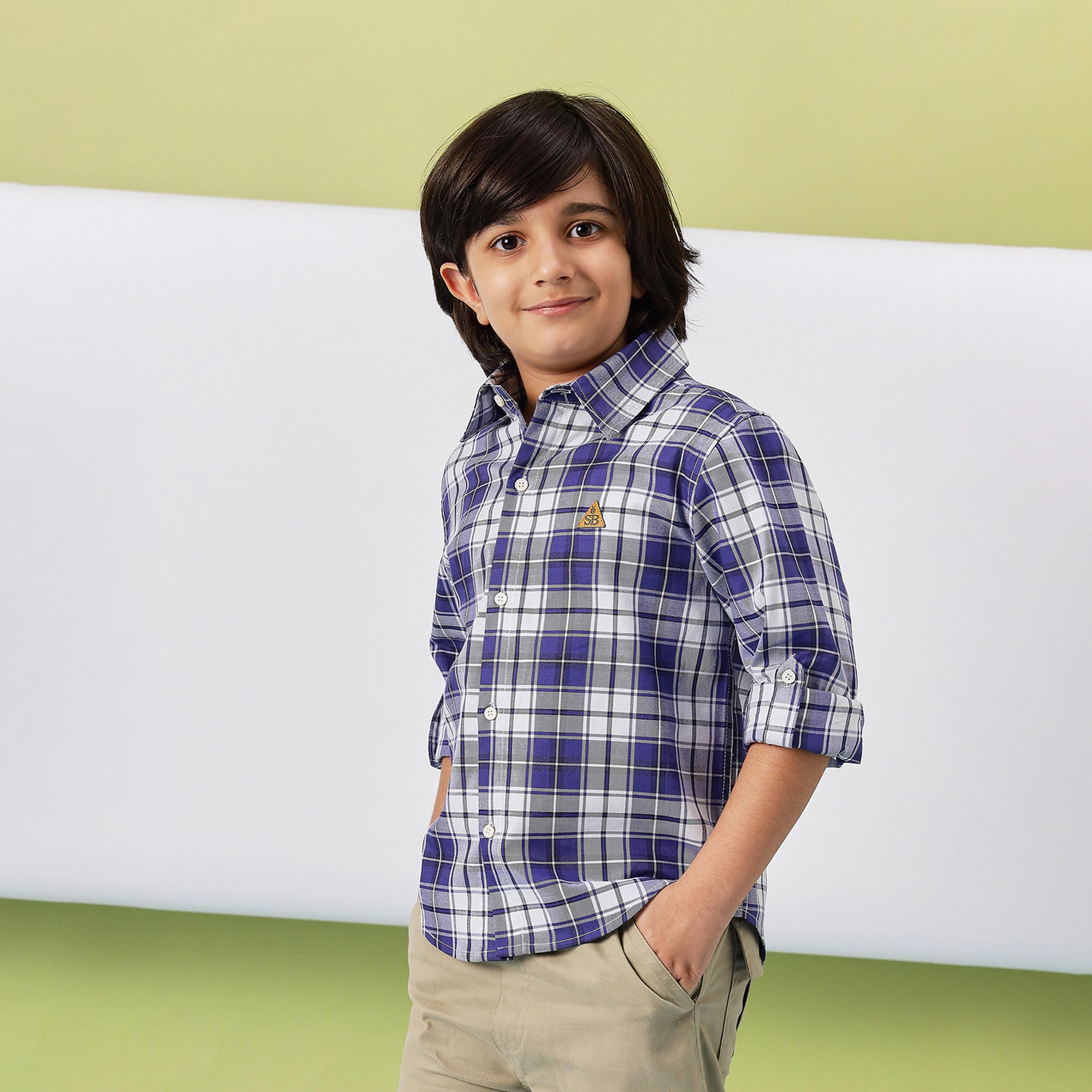 ستايلو باغ × ستايلي - قميص مطبوع بطول الورك للأولاد - أزرق-boys-clothing-shirts-image-3
