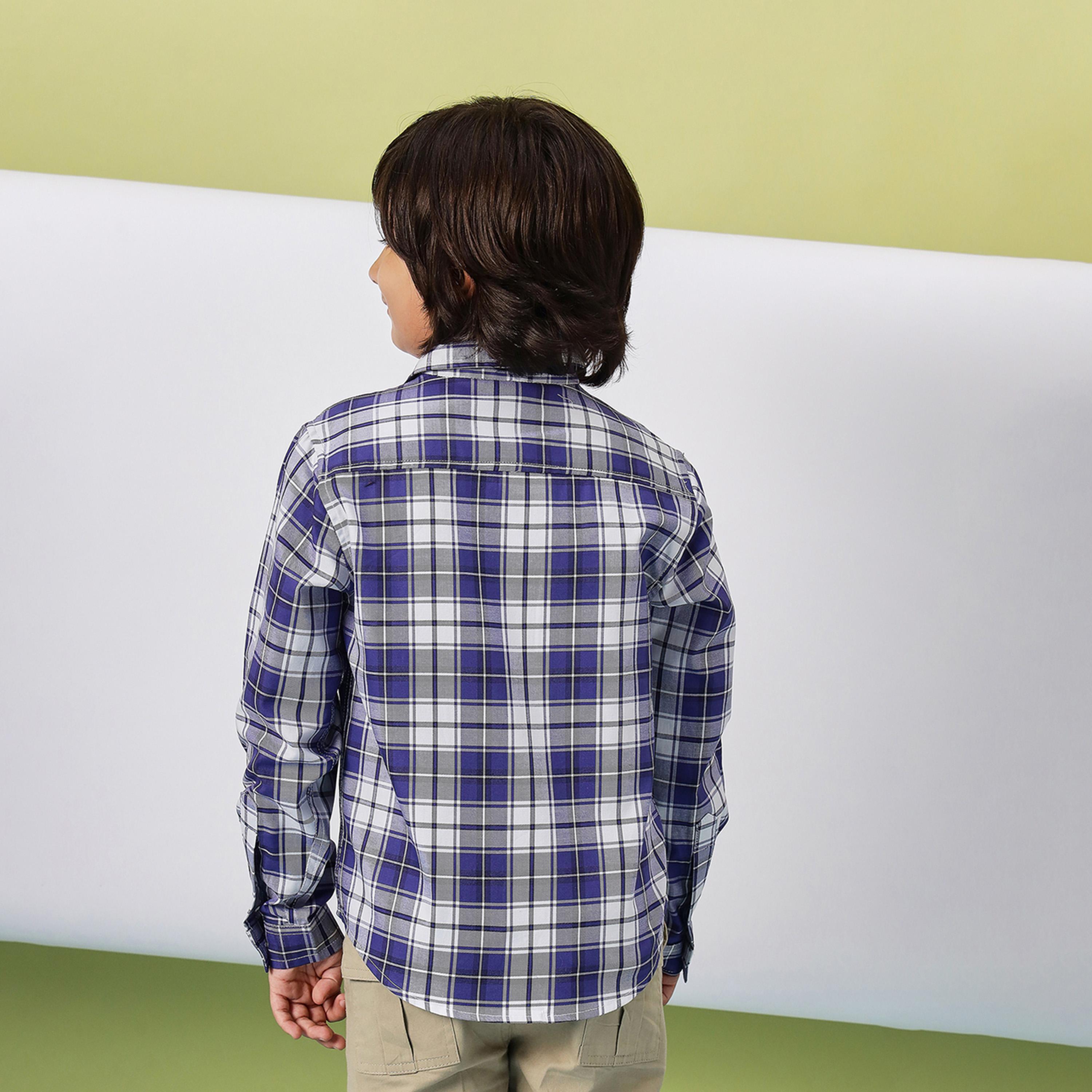 ستايلو باغ × ستايلي - قميص مطبوع بطول الورك للأولاد - أزرق-boys-clothing-shirts-image-4