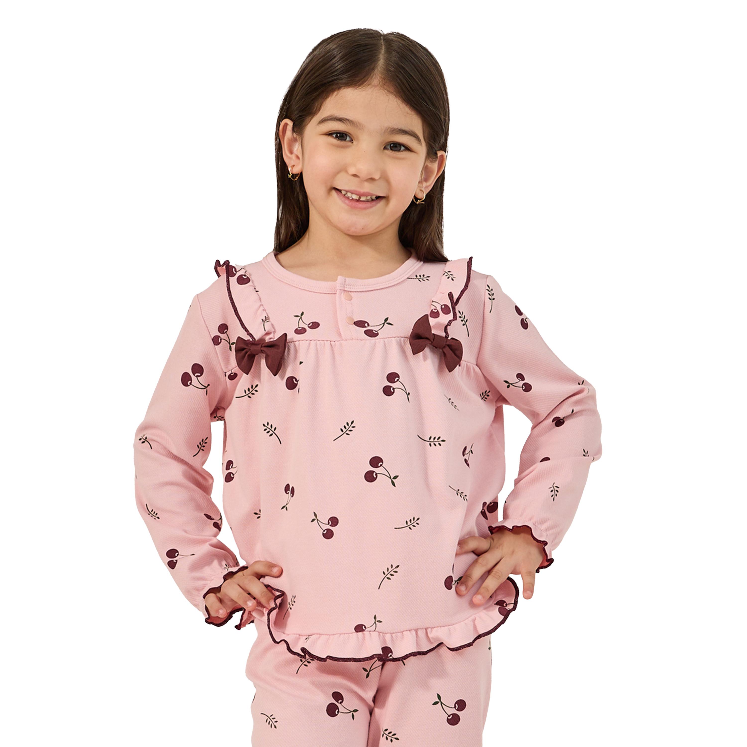 Styli All-Over Print Round Neck T-Shirt and Pyjama Set-girls-clothing-nightwear-image-2