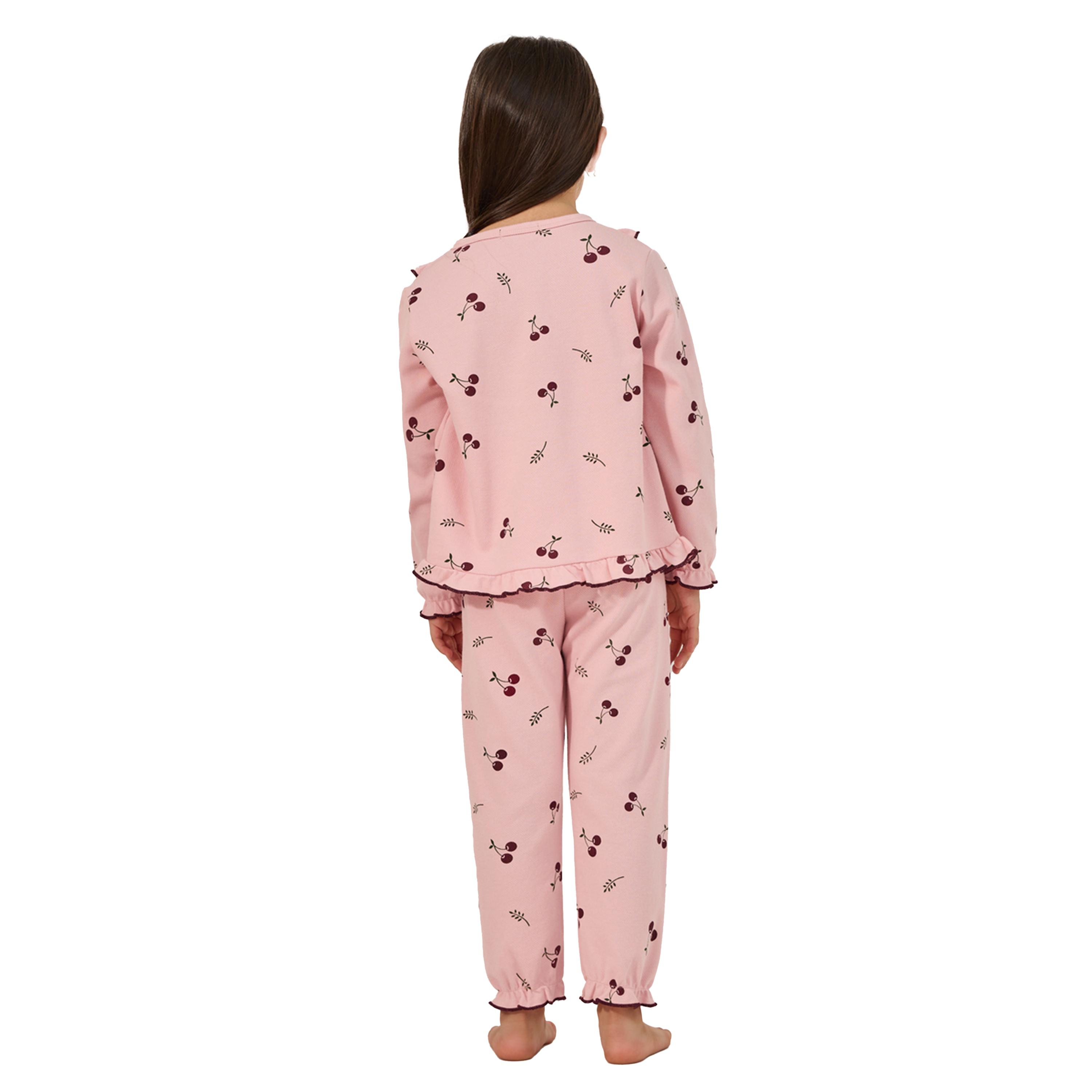 ستايلي - طقم بنطال بيجامة مع تي شيرت برقبة دائرية وطبعة كاملة-girls-clothing-nightwear-image-6