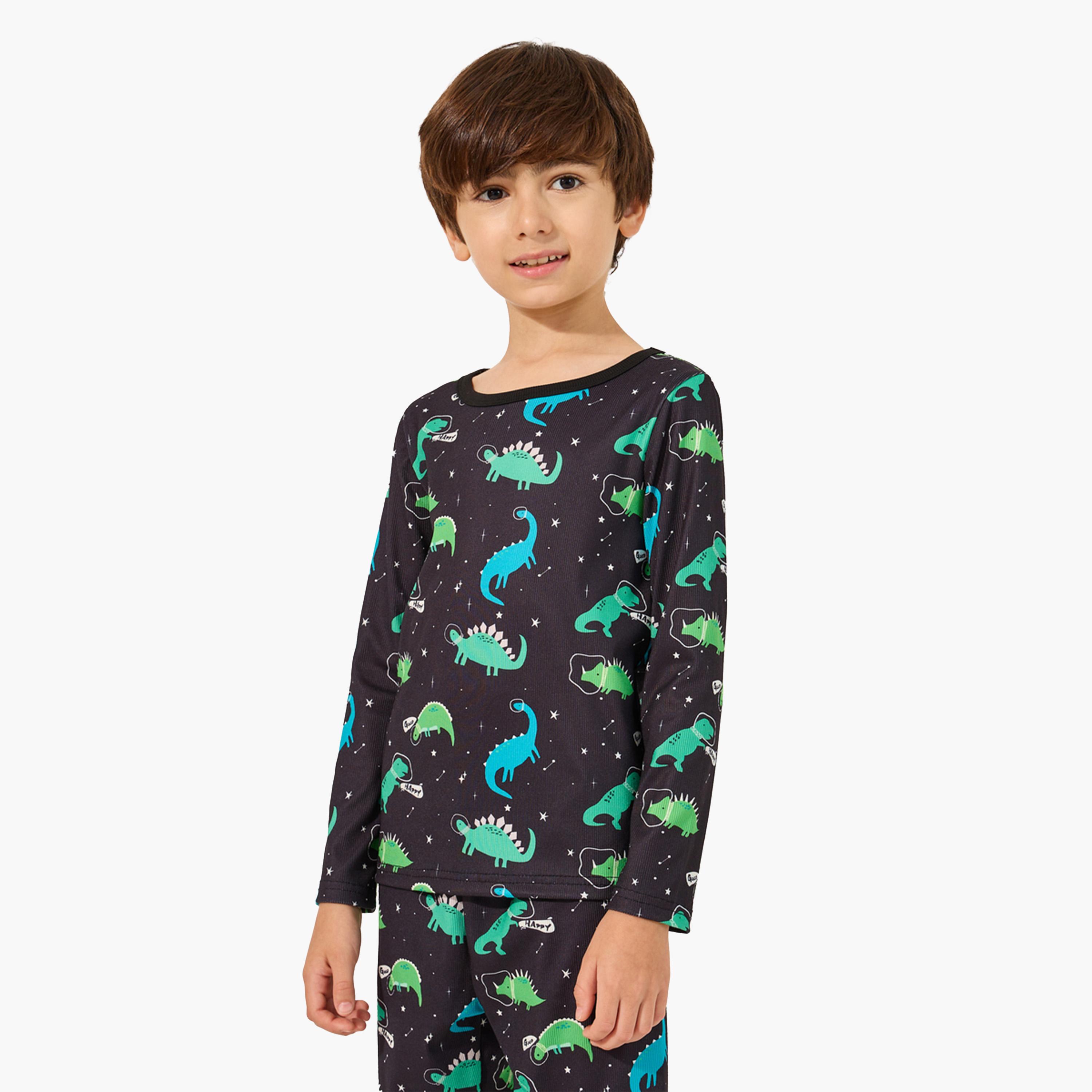 Styli All-Over Print T-Shirt and Pyjama Set-boys-clothing-nightwear-image-2