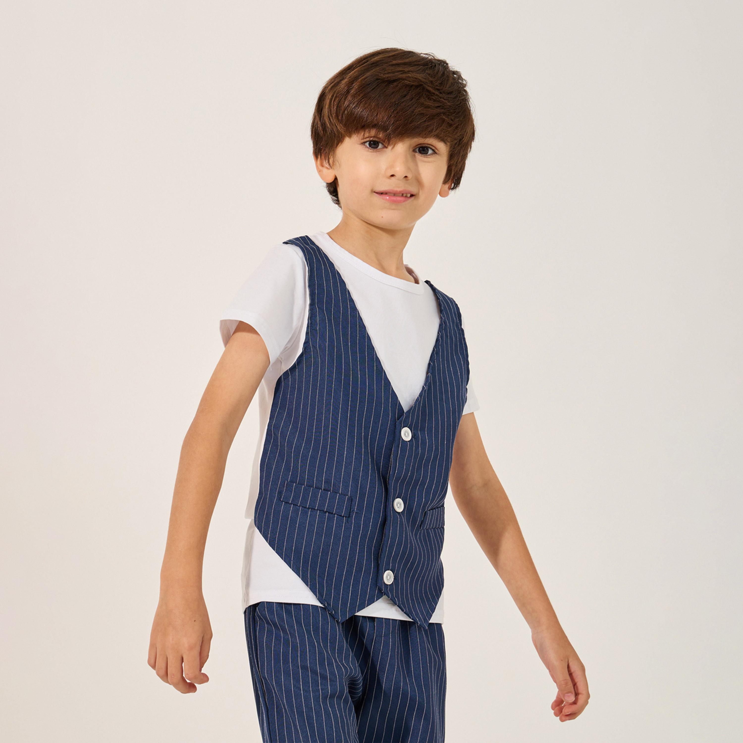 Styli Limited Toddler Boys 2 Pcs. Set - 2 In 1 Top & Shorts-boys-clothing-setsandcoords-image-2