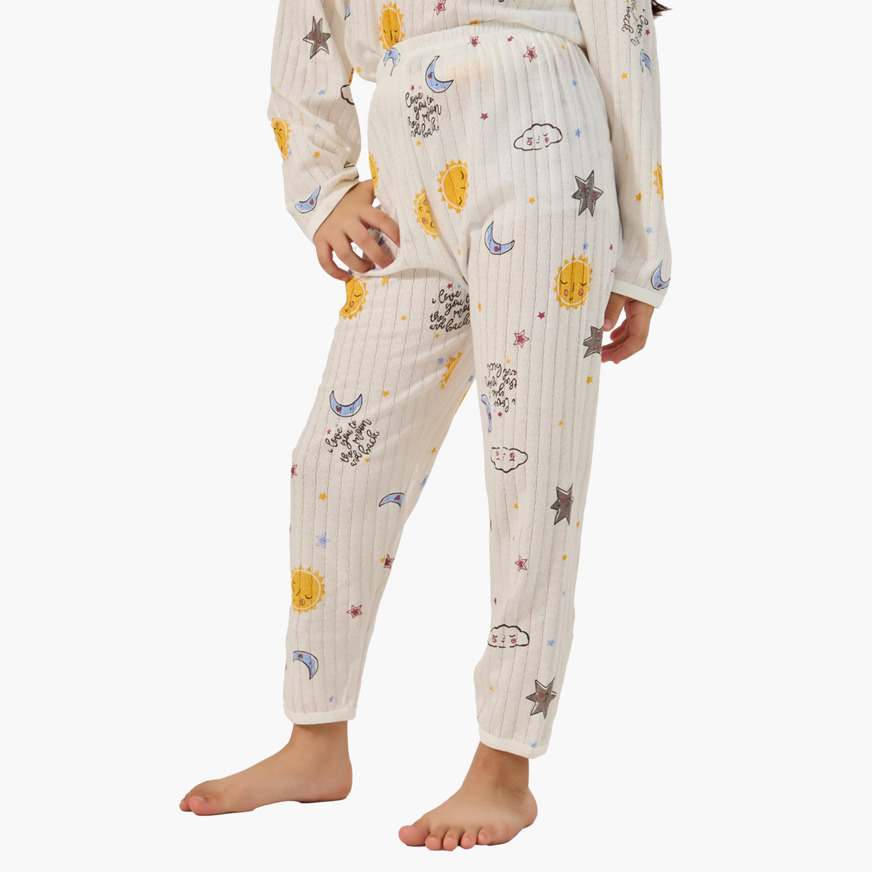 ستايلي-  بيجاما تي شيرت رقبة دائرية وطبعة كاملة-girls-clothing-nightwear-image-4