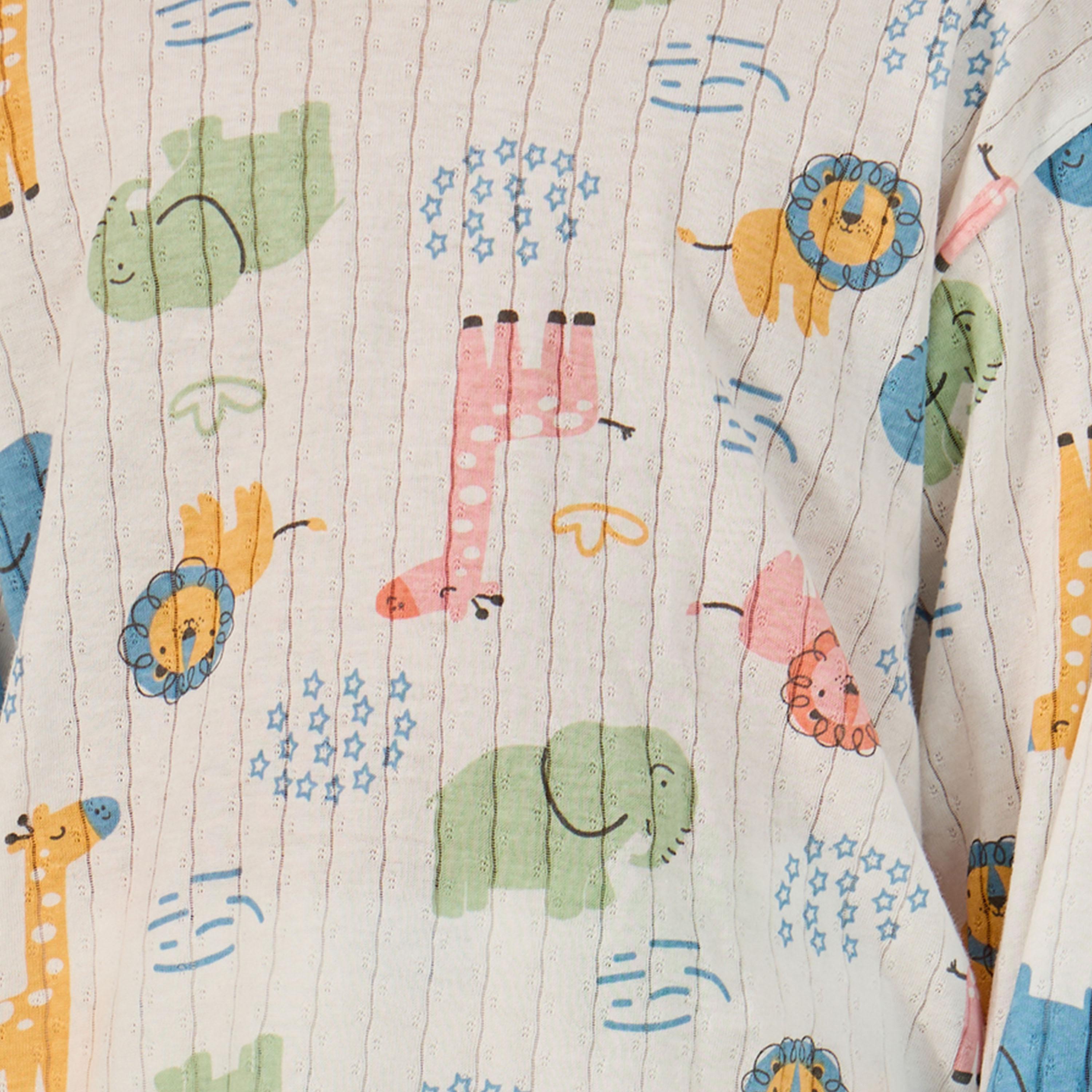 ستايلي-  بيجاما تي شيرت رقبة دائرية وطبعة كاملة-girls-clothing-nightwear-image-3
