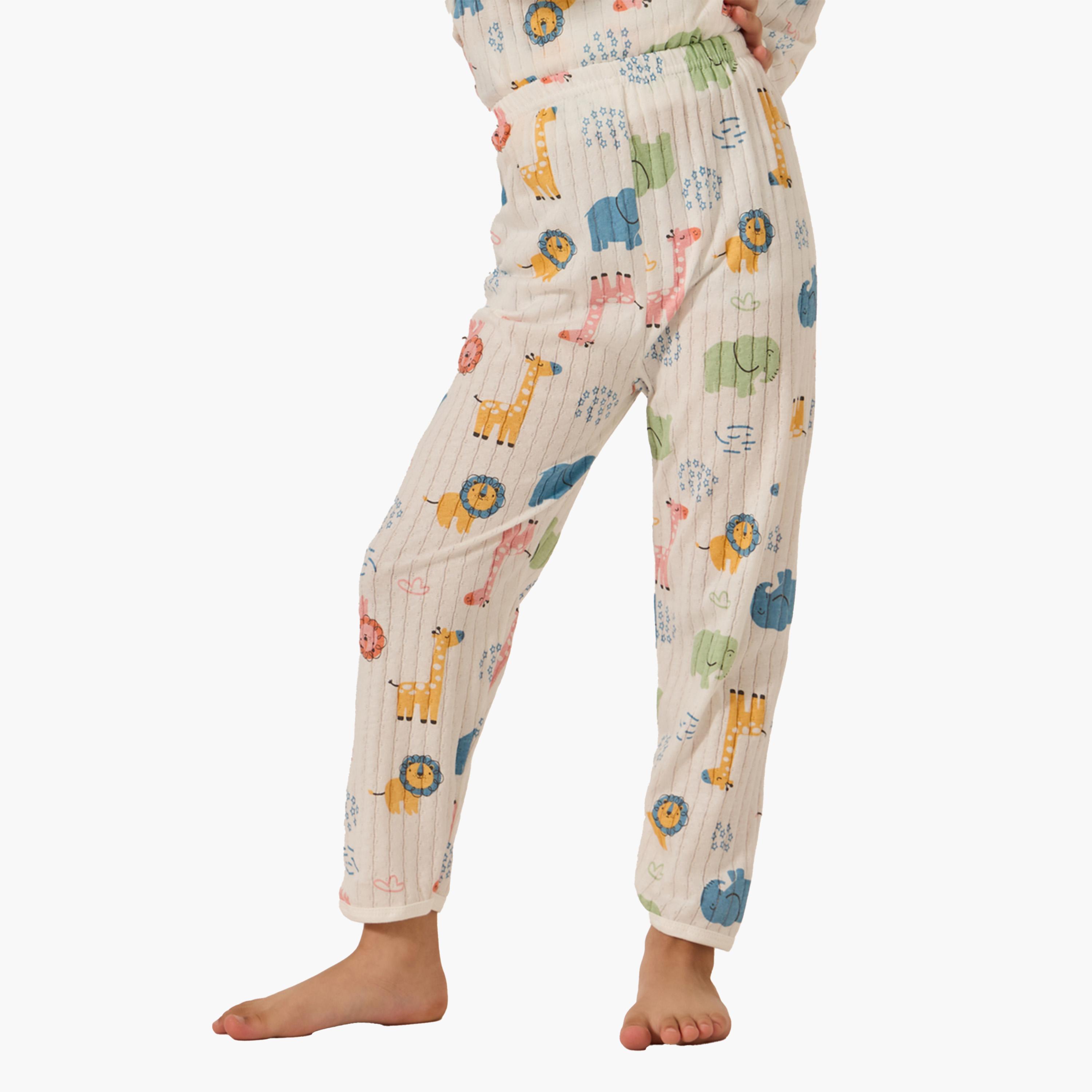 ستايلي-  بيجاما تي شيرت رقبة دائرية وطبعة كاملة-girls-clothing-nightwear-image-2