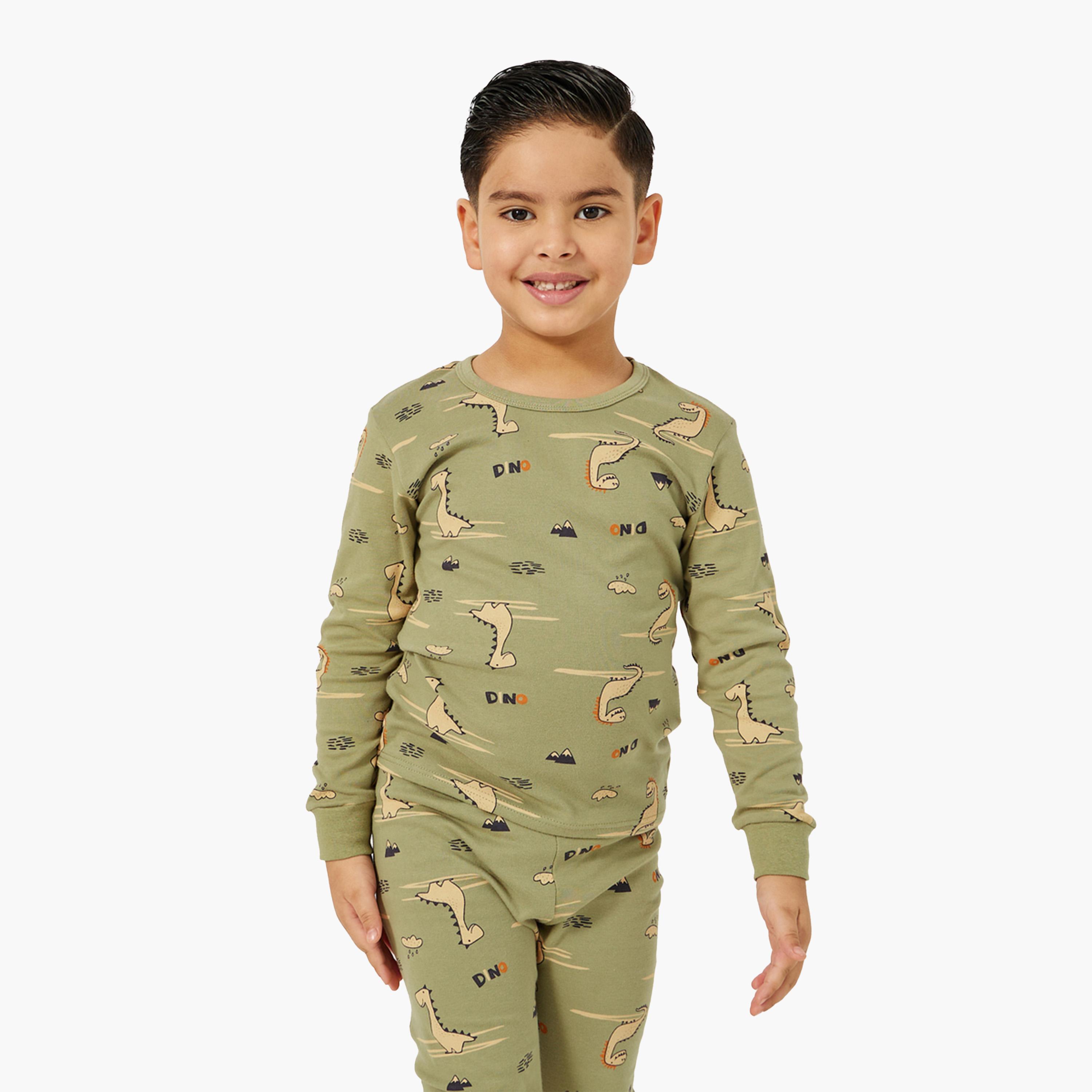 ستايلي-  بيجاما تي شيرت رقبة دائرية وطبعة كاملة-boys-clothing-nightwear-image-2