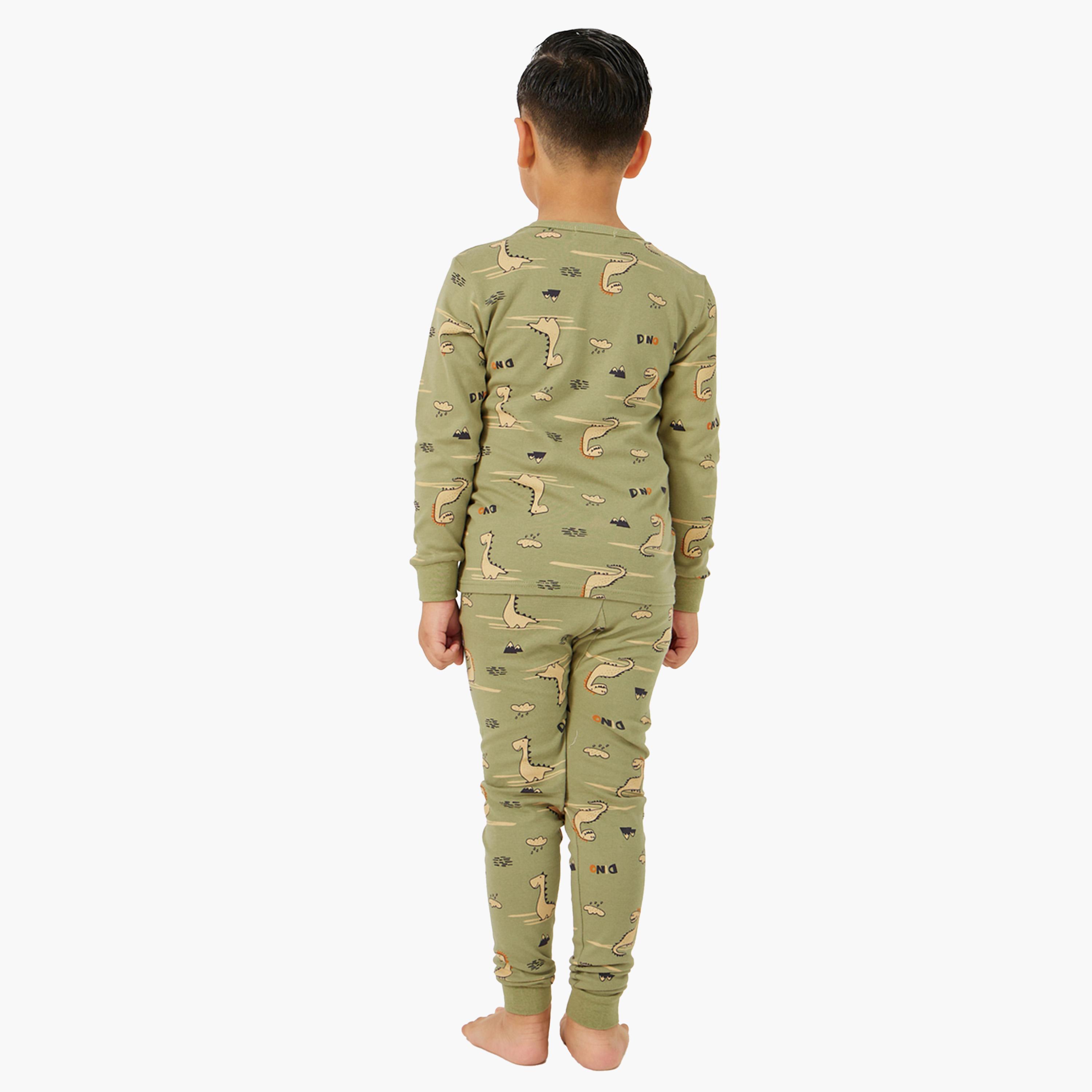 ستايلي-  بيجاما تي شيرت رقبة دائرية وطبعة كاملة-boys-clothing-nightwear-image-4